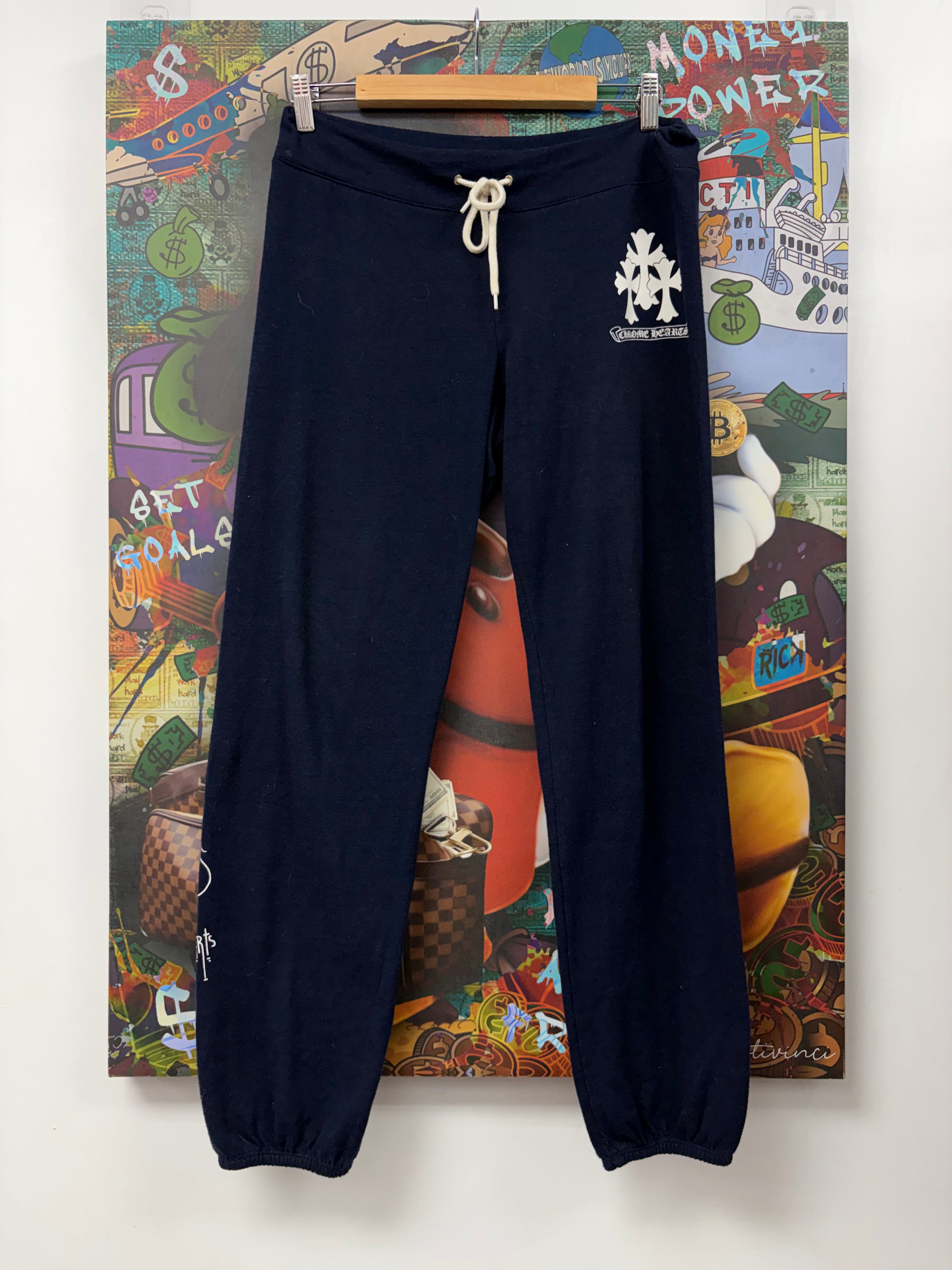 Chrome Hearts Navy White Triple Cross Black Heart Thin (Women's) Sweatsuit