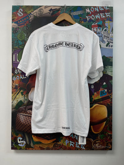 Chrome Hearts Scroll Logo White Tee