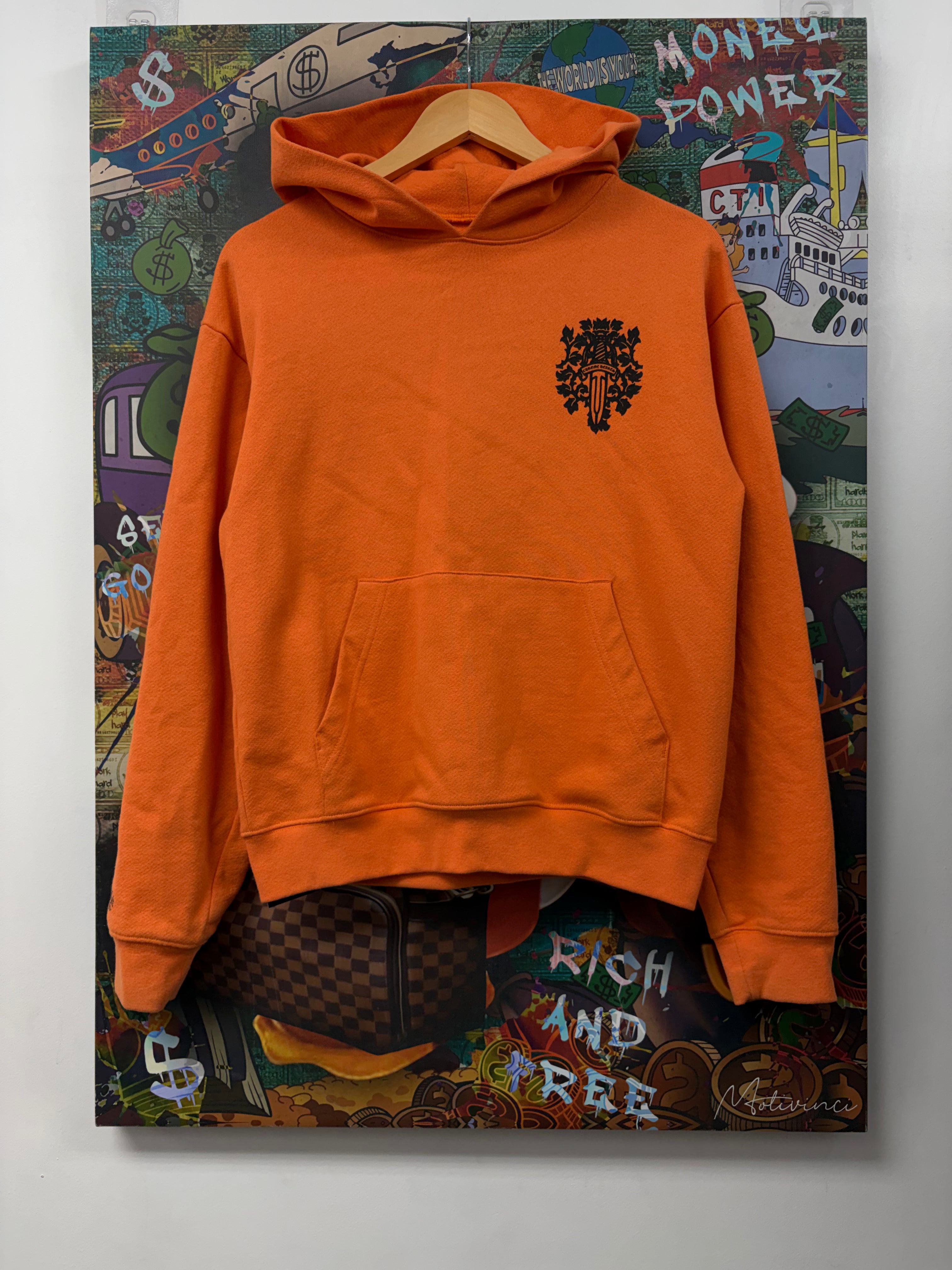 Chrome Hearts Orange Black Sunny D Vine Dagger Hoodie
