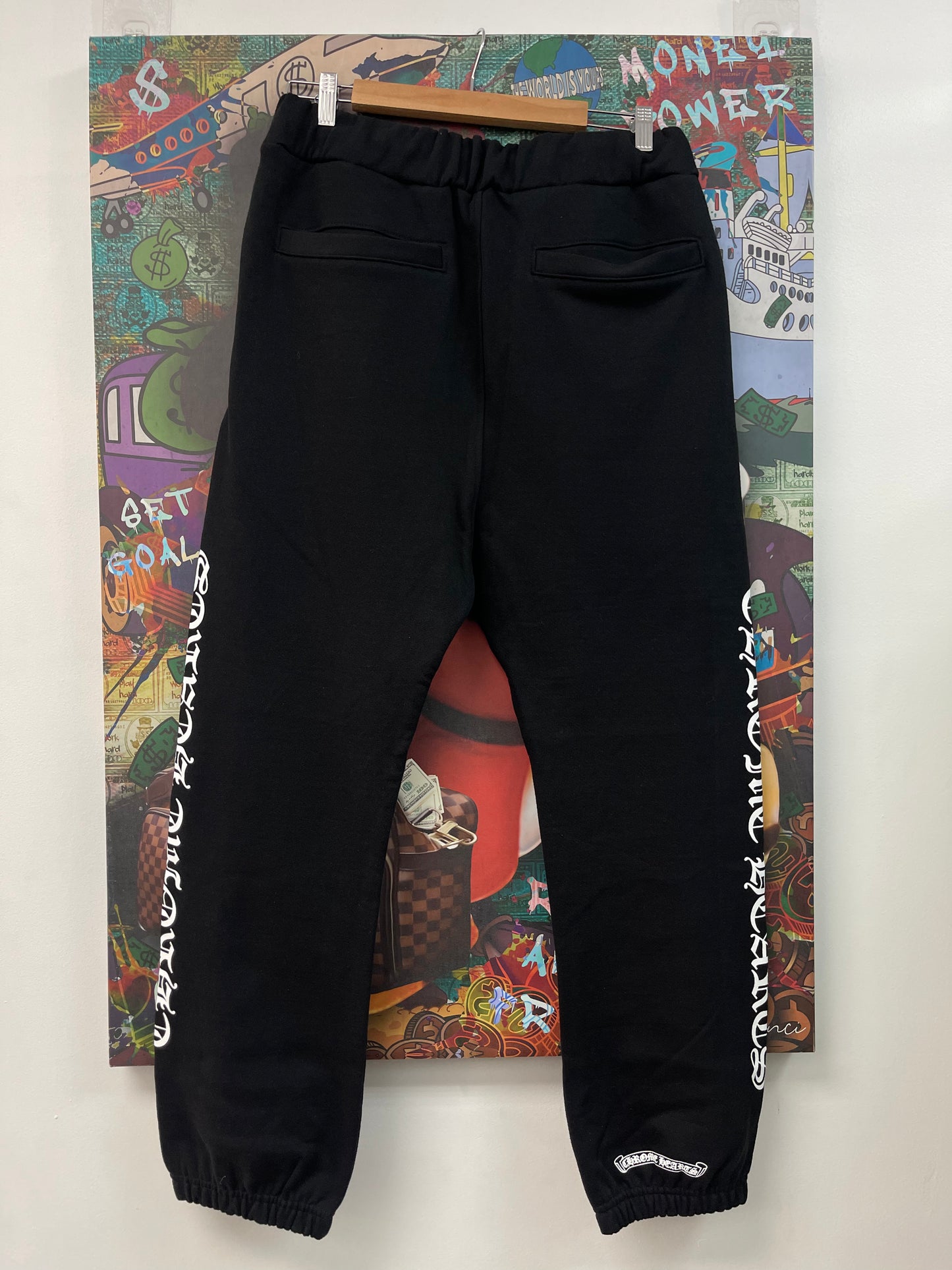 Chrome Hearts Scroll Logo Black Sweatpants