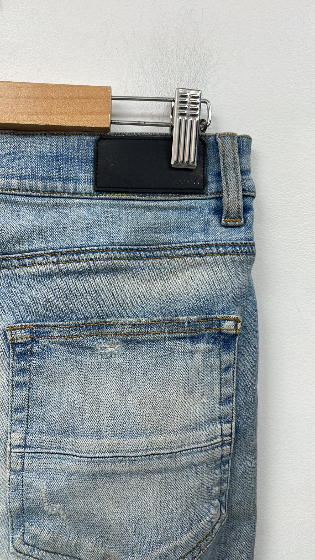 Amiri Light Wash Multi Paisley Thrasher Jeans