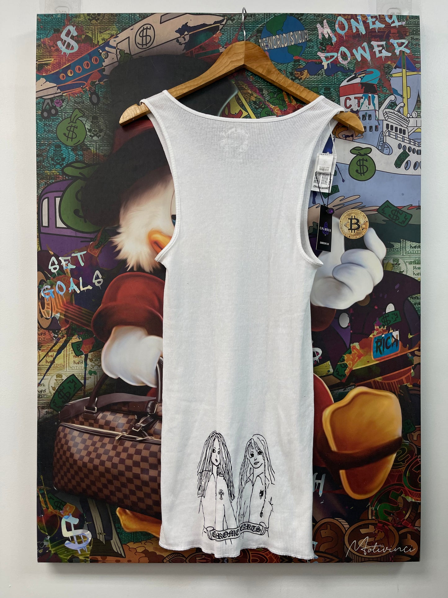 Chrome Hearts Neck Logo White Stencil Tank Top