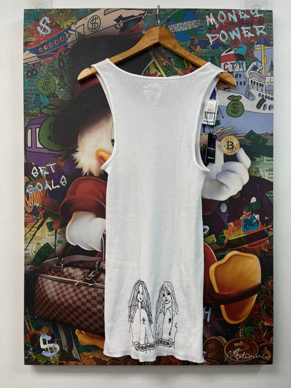 Chrome Hearts Neck Logo White Stencil Tank Top