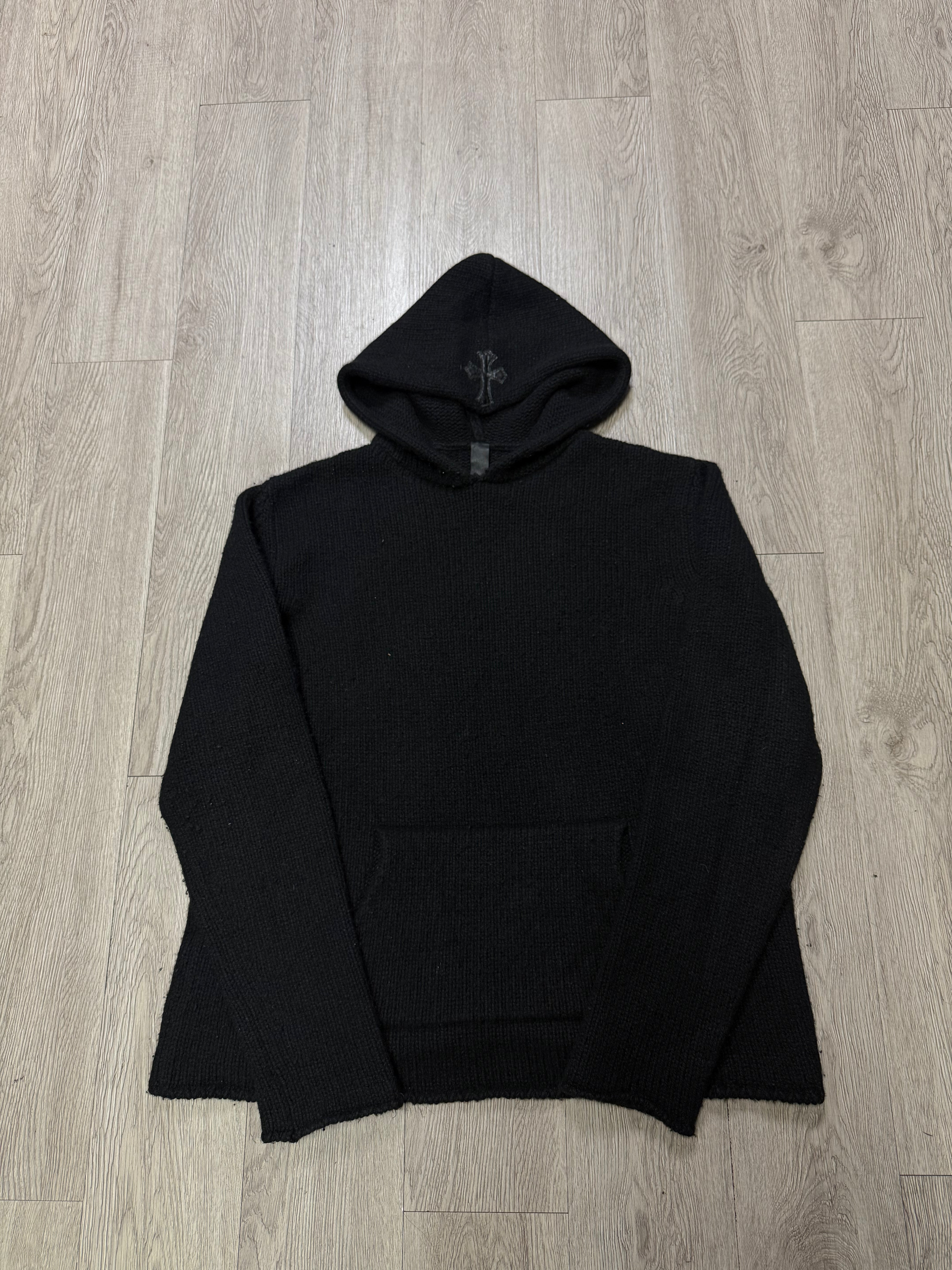 Chrome Hearts Black Cashmere Embossed Cross Patch Hoodie