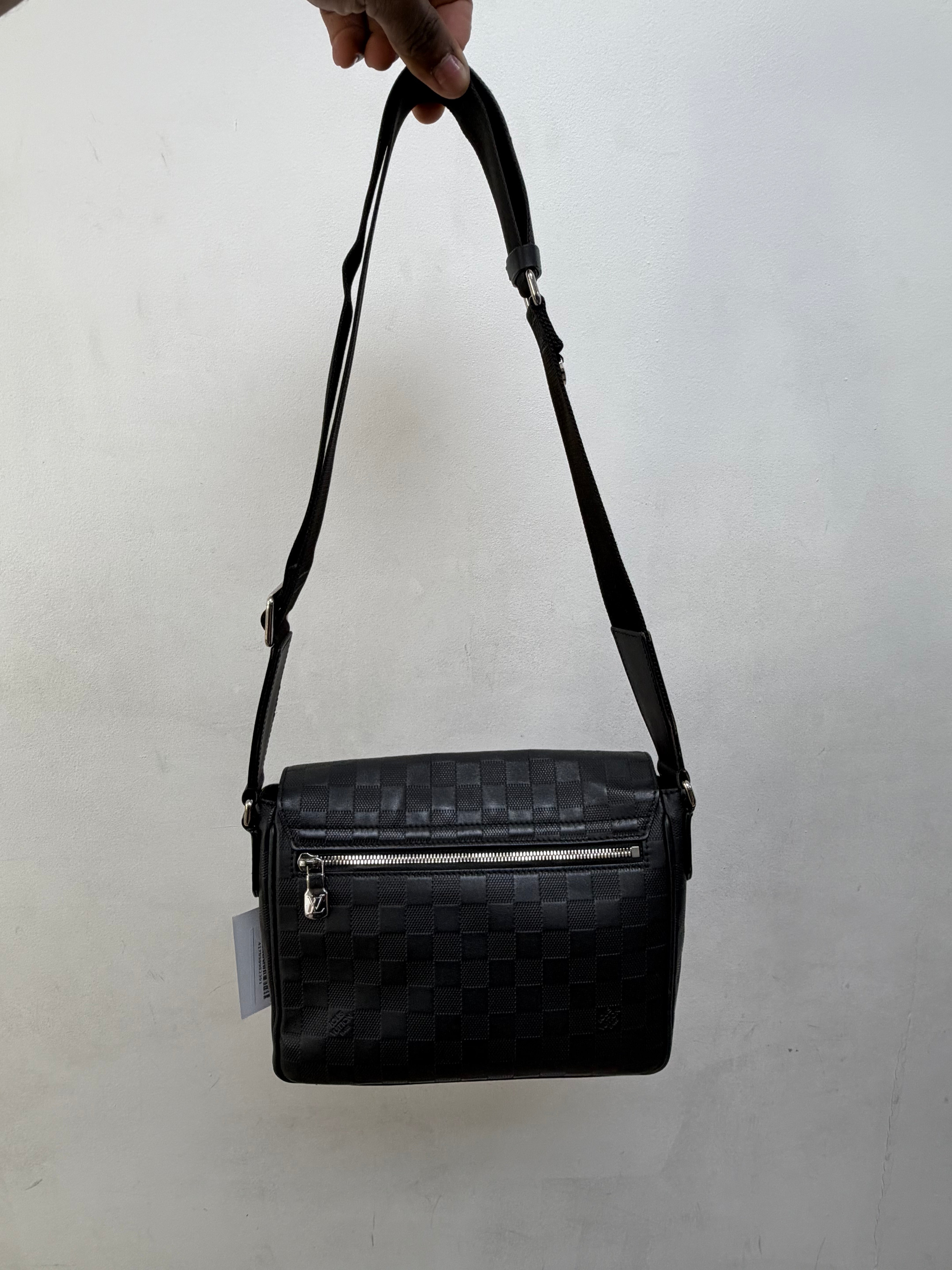 Louis Vuitton Black Damier District Messenger Bag
