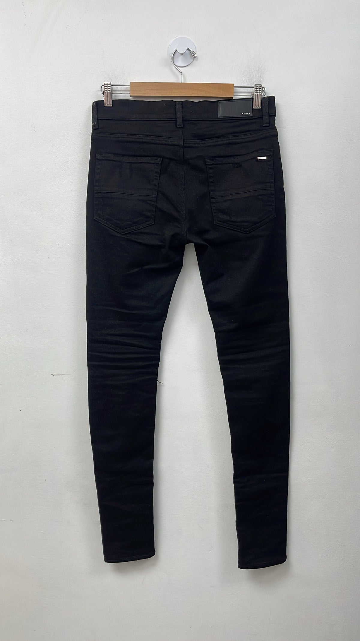 Amiri MX1 Black Brown Suede Patch Jeans