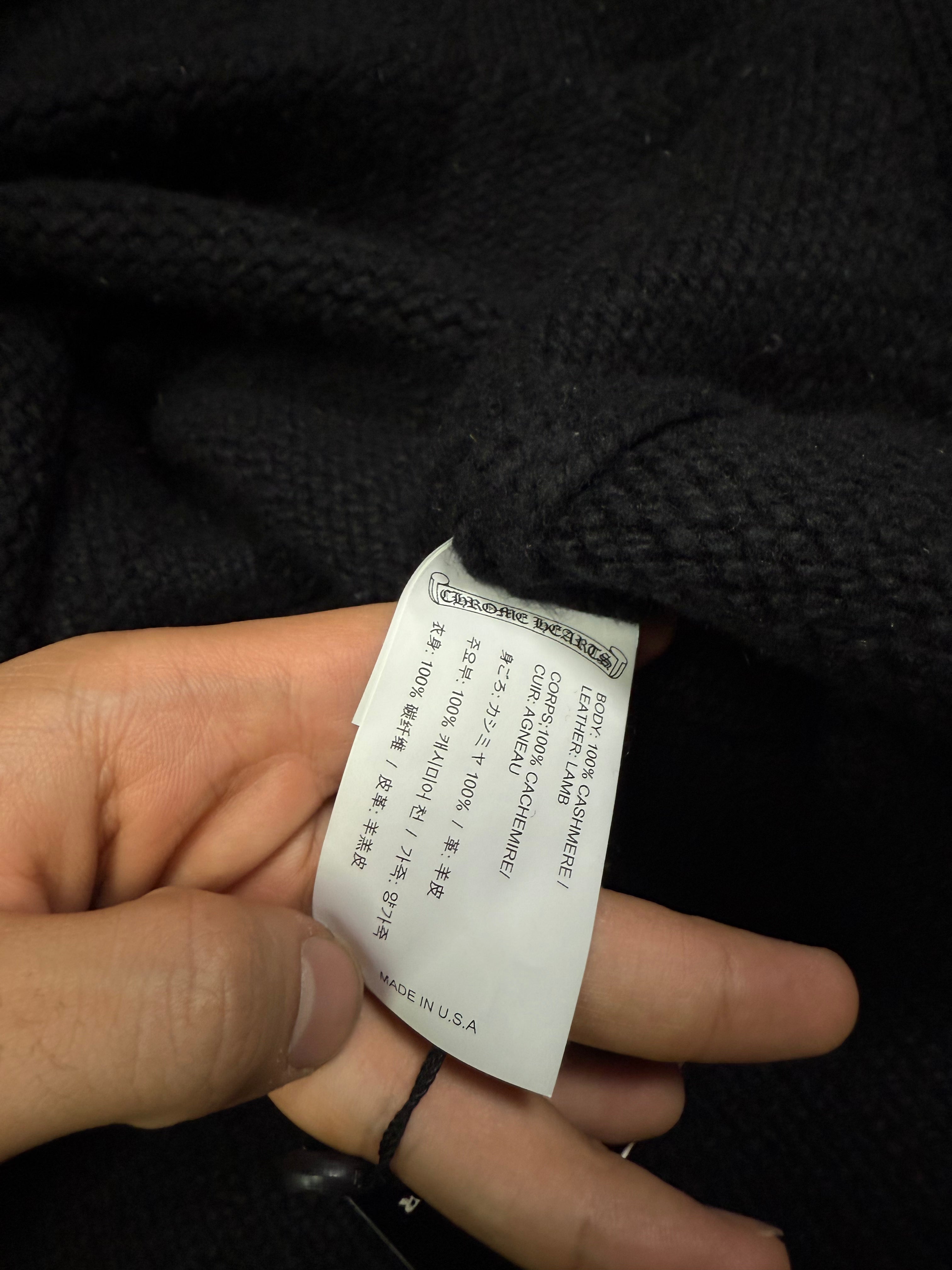 Chrome Hearts Black Cashmere Embossed Cross Patch Hoodie