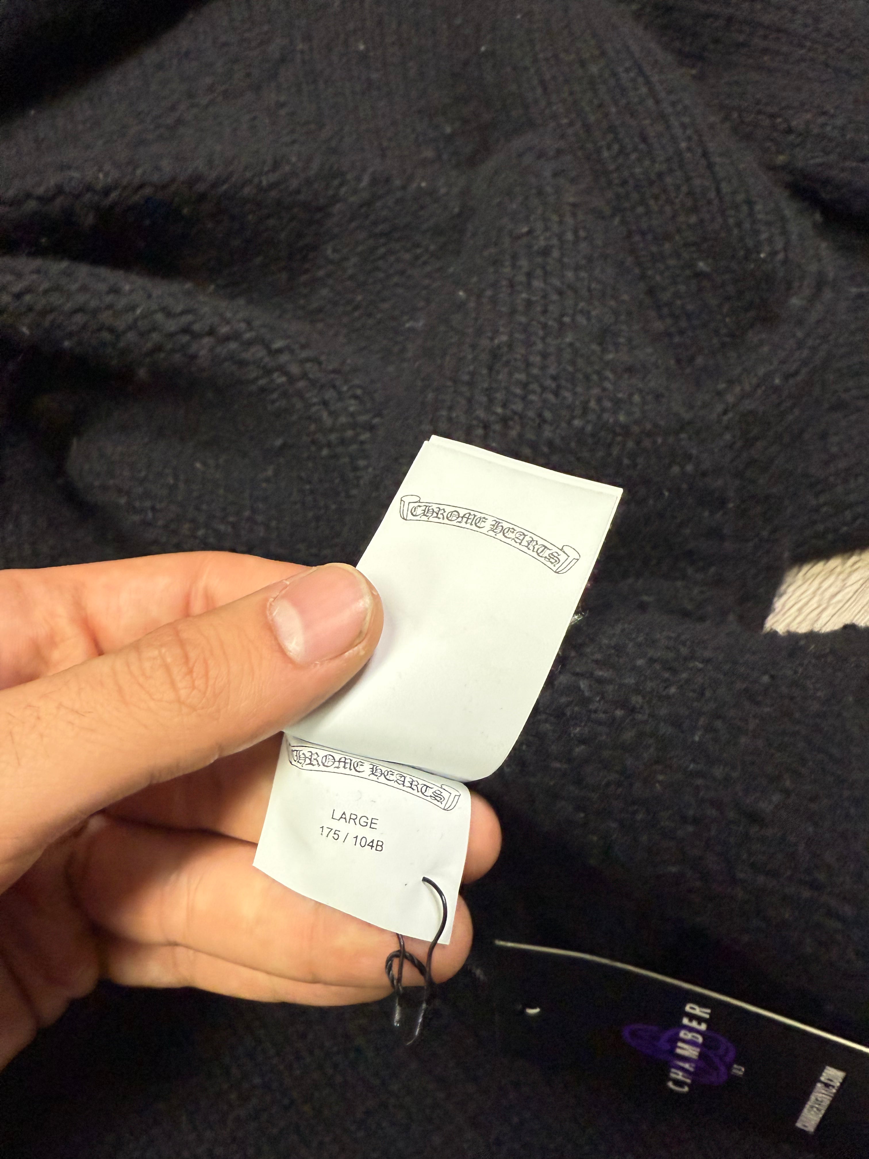 Chrome Hearts Black Cashmere Embossed Cross Patch Hoodie