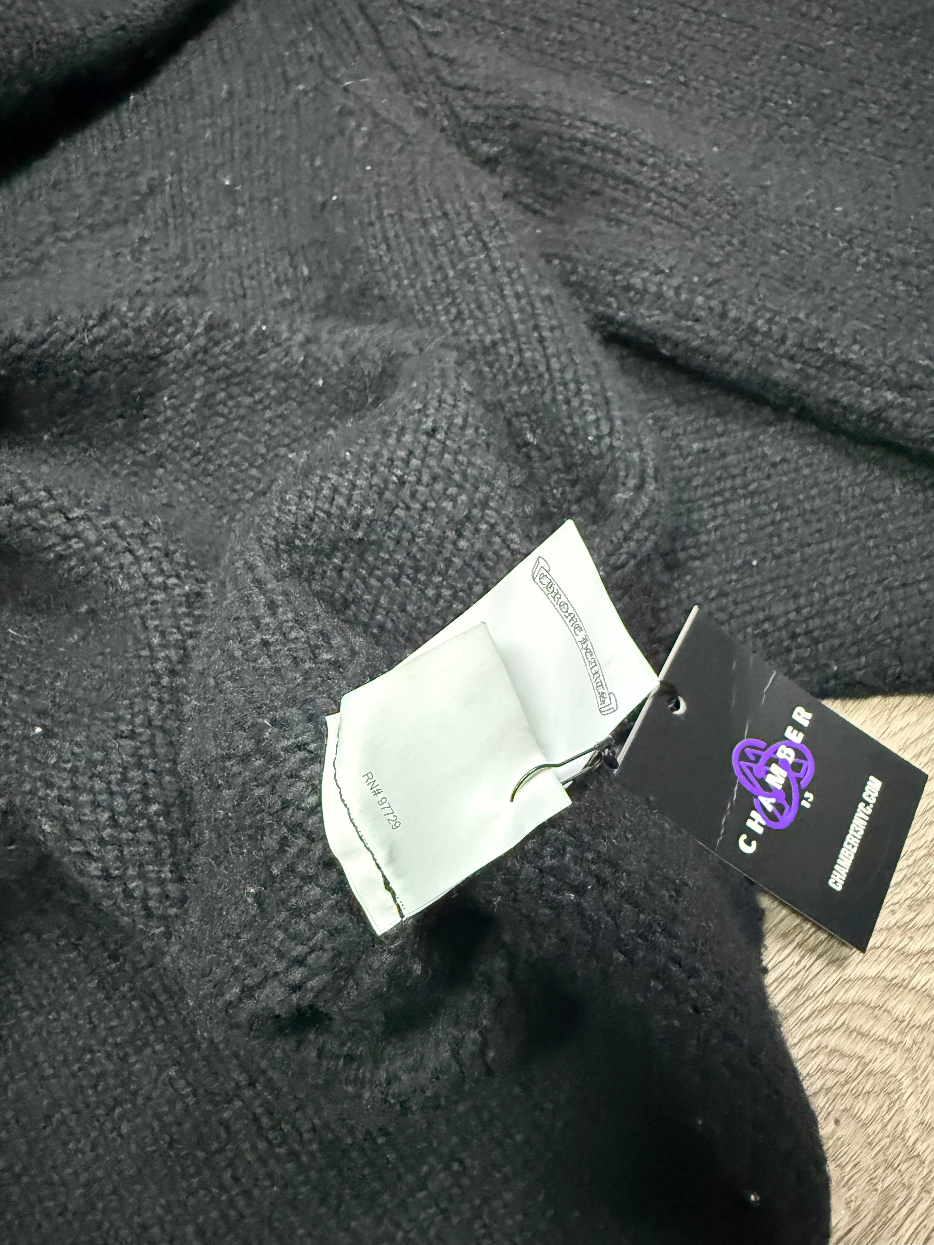 Chrome Hearts Black Cashmere Embossed Cross Patch Hoodie