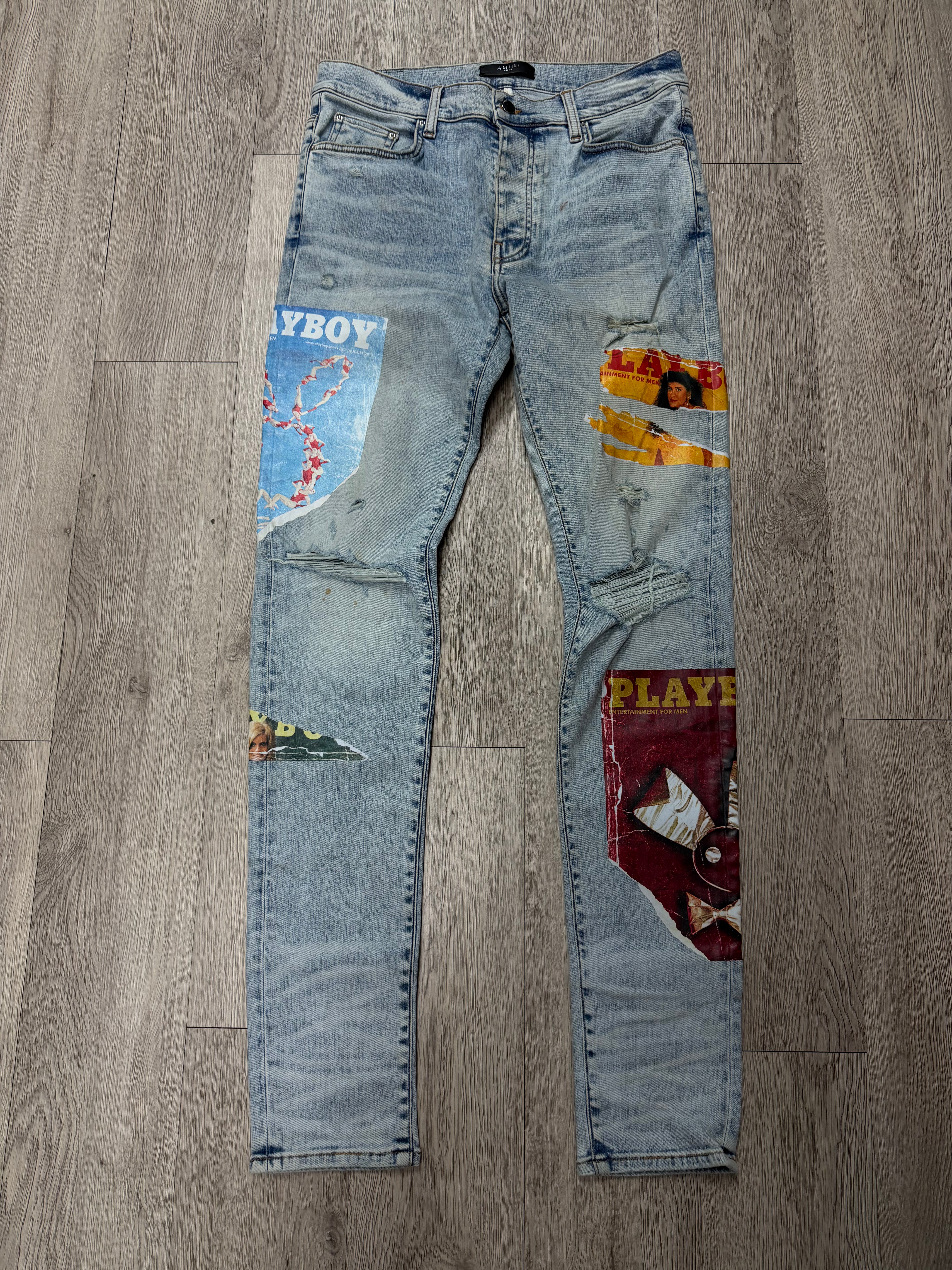 Amiri Light Wash Palyboy Magazine Jeans