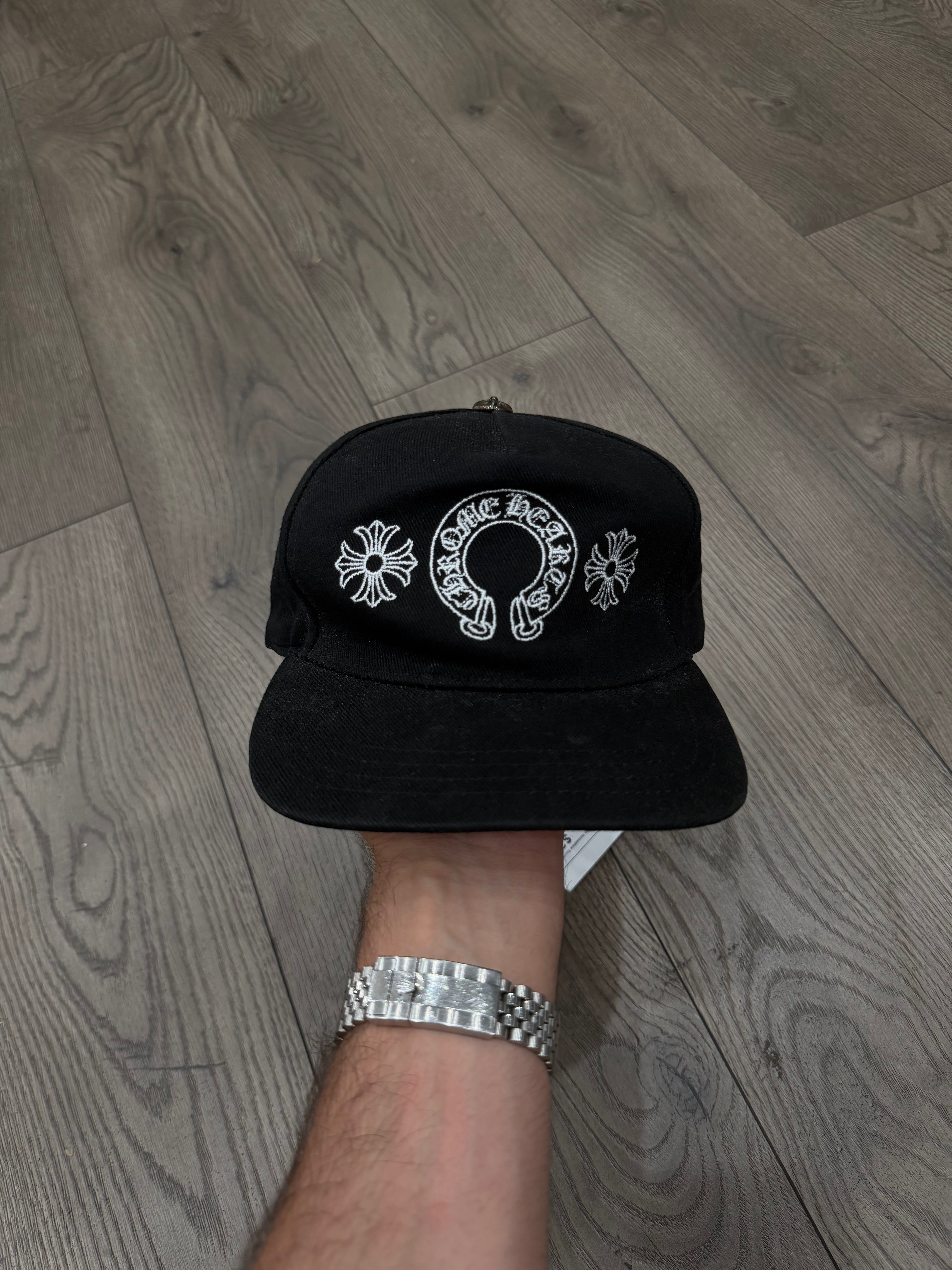 Chrome Hearts Black Denim Horseshoe Trucker Hat