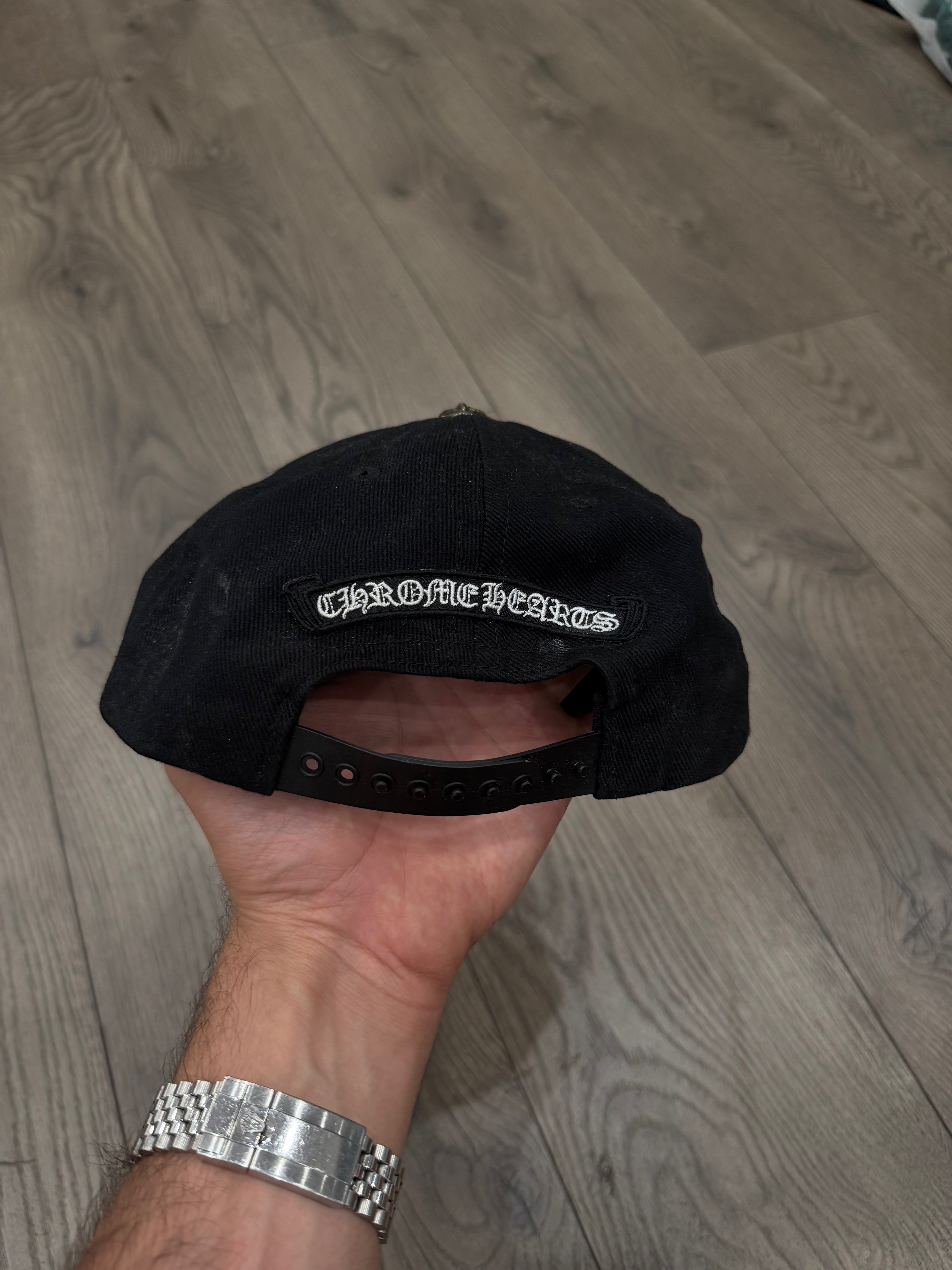 Chrome Hearts Black Denim Horseshoe Trucker Hat