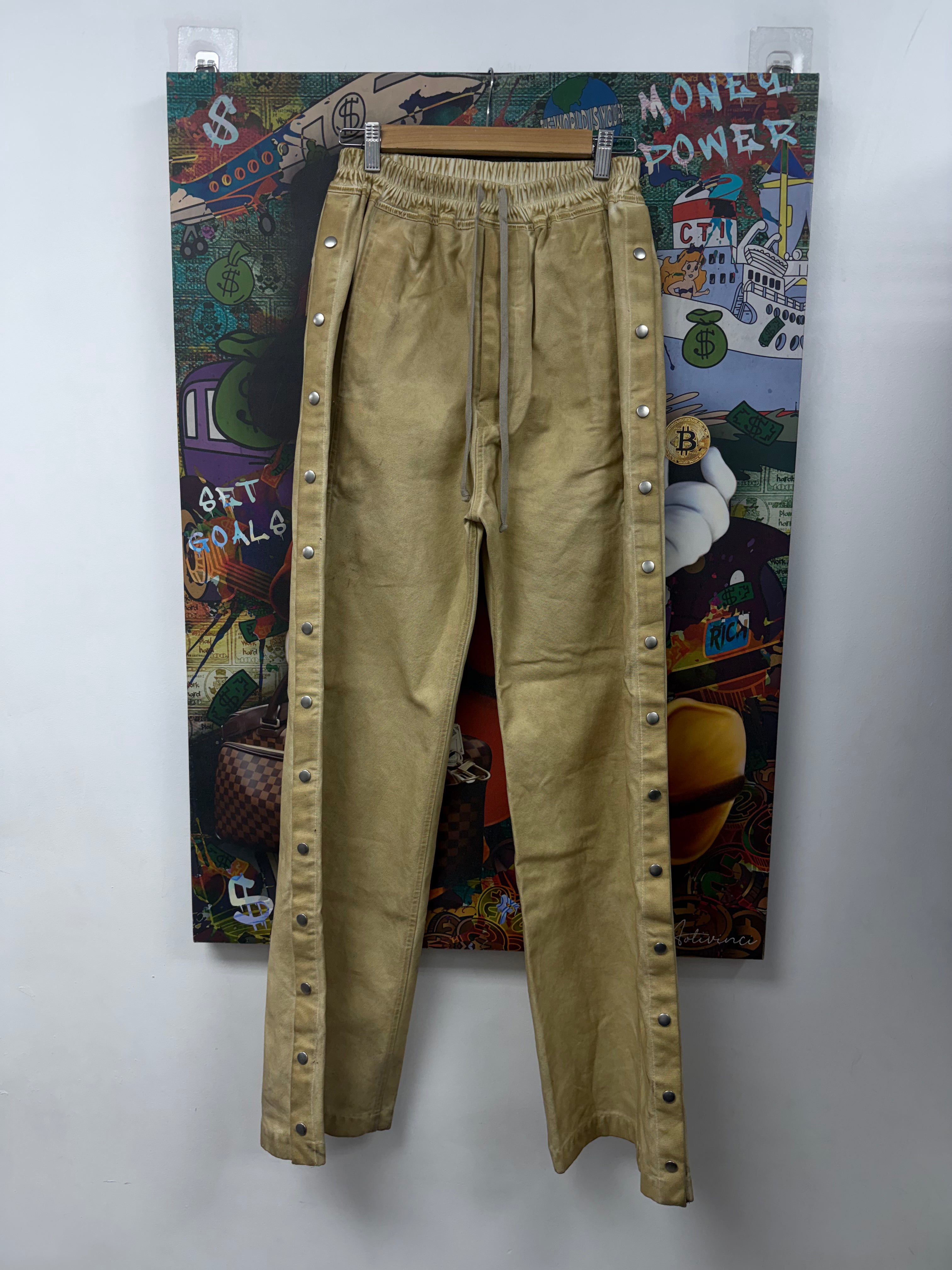Rick Owens Parchment Distressed Pusher Pants