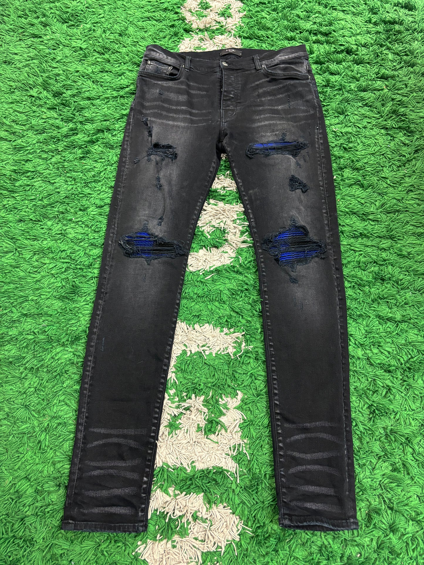 Amiri MX1 Black Blue Patch Used 36 N/A