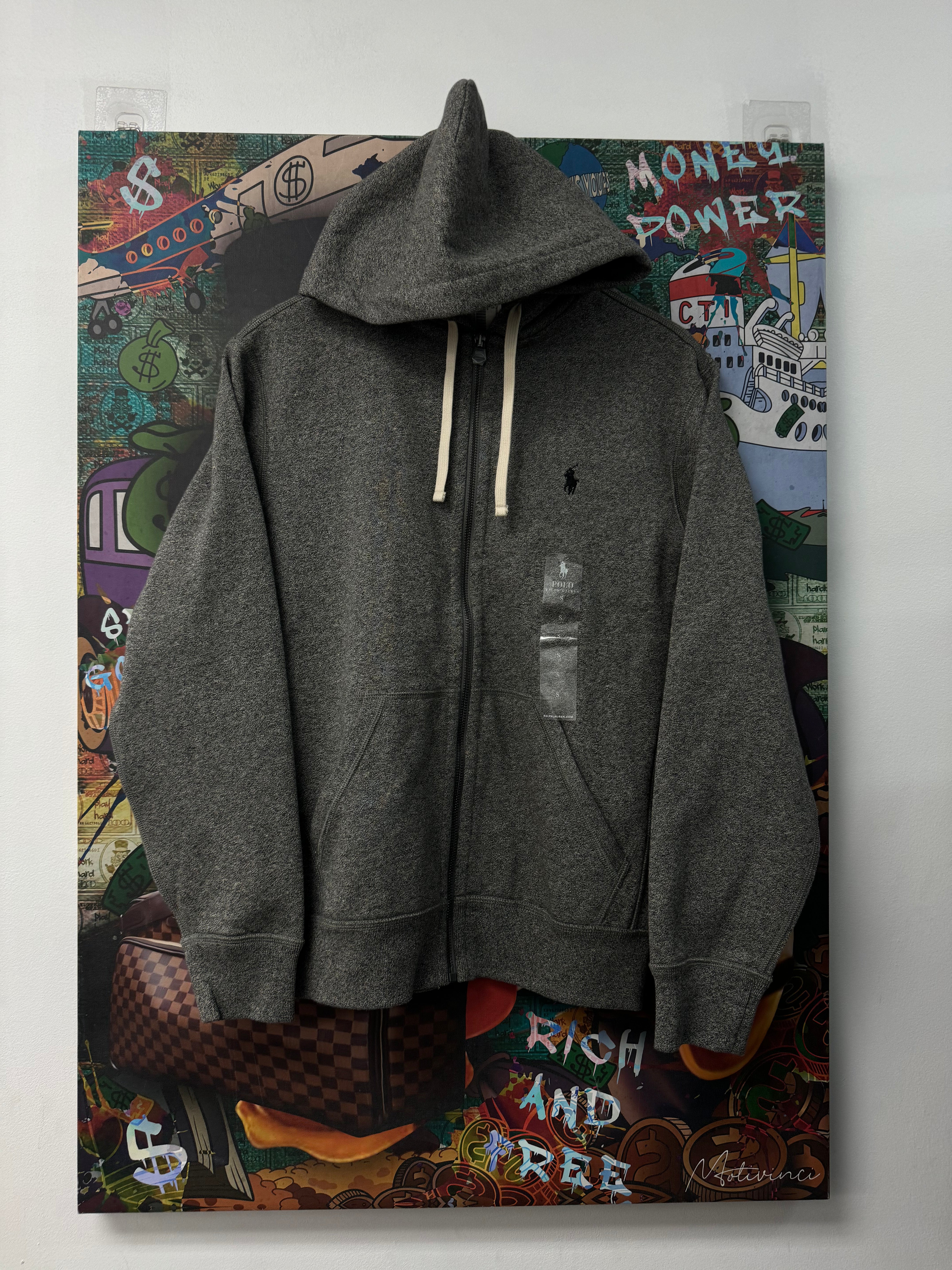 Polo Charcoal Grey Black Zip Up