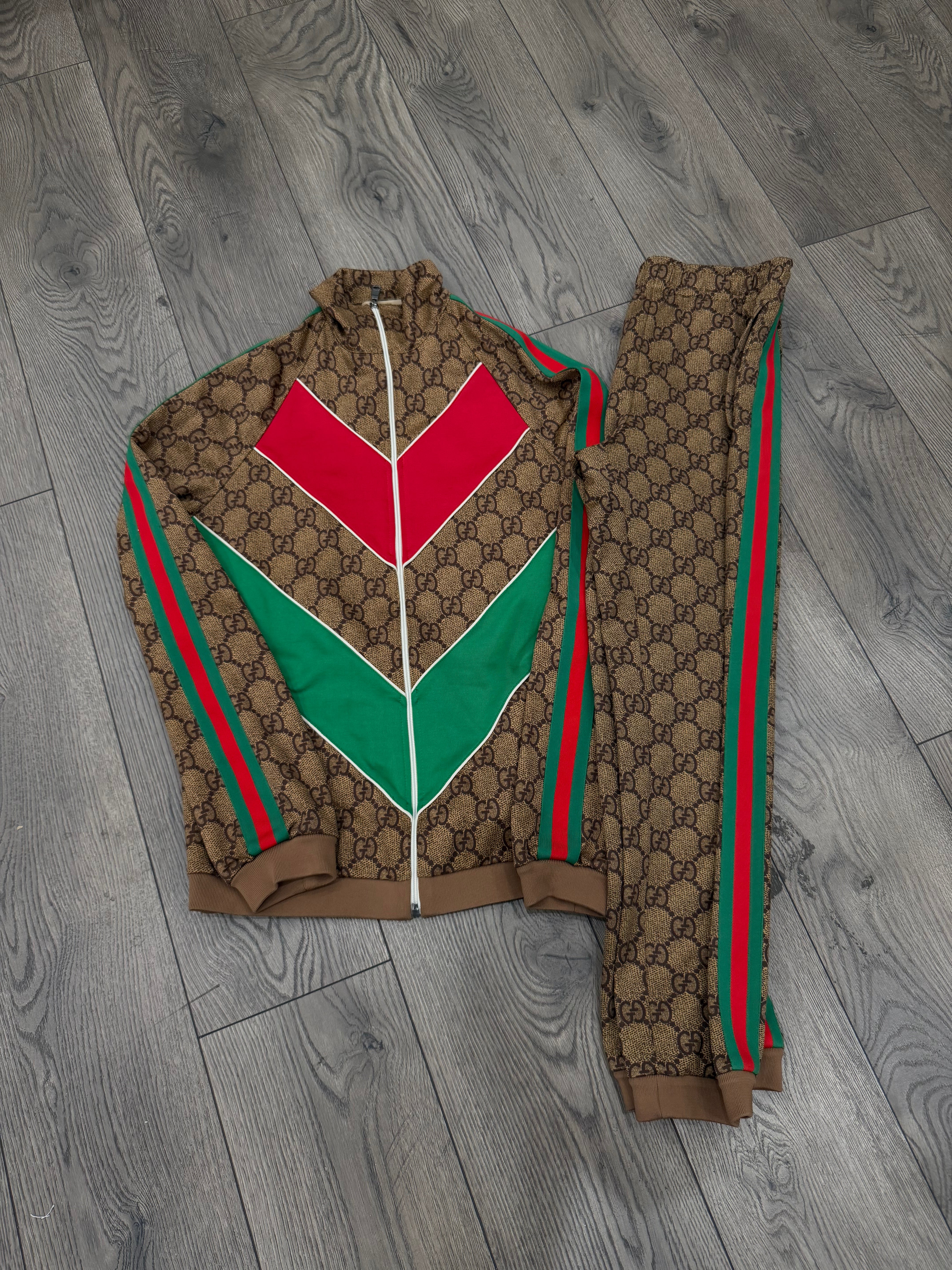 Gucci Tan GG Monogram Track Suit