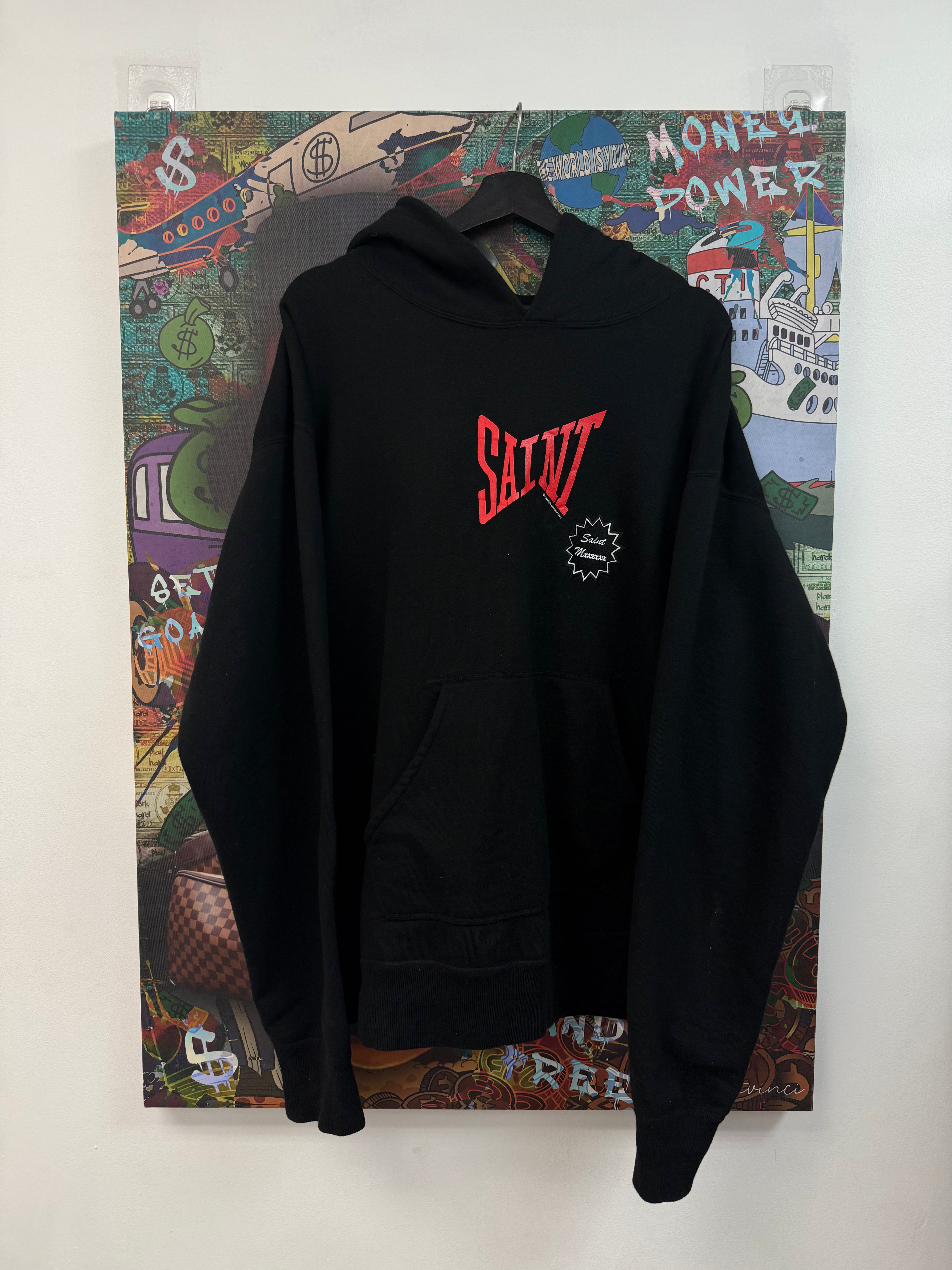 Saint Michael Black Red Core Logo Hoodie