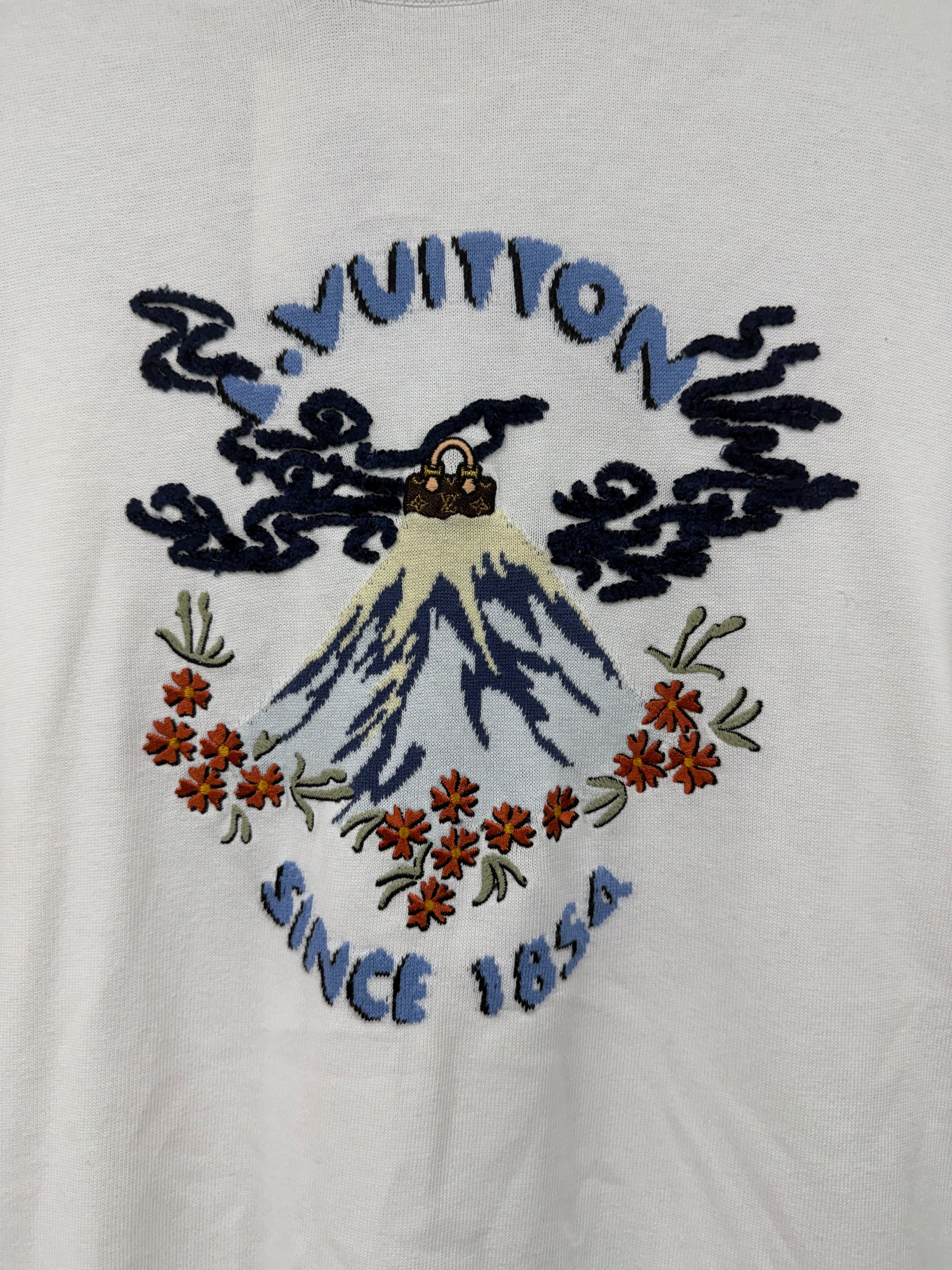 Louis Vuitton White Knit Mt Fuji Tee