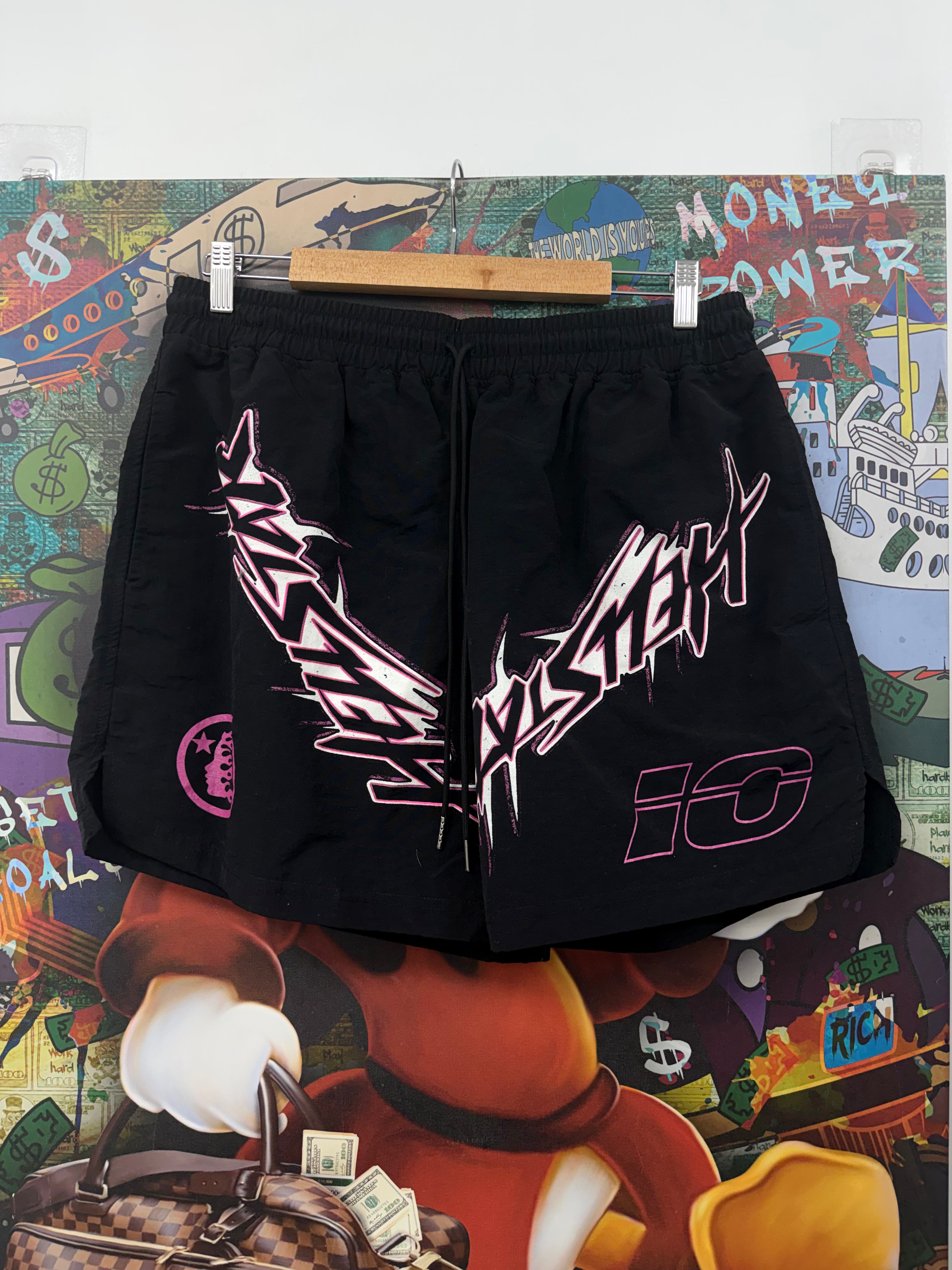 Hellstar Black Pink Nylon Shorts