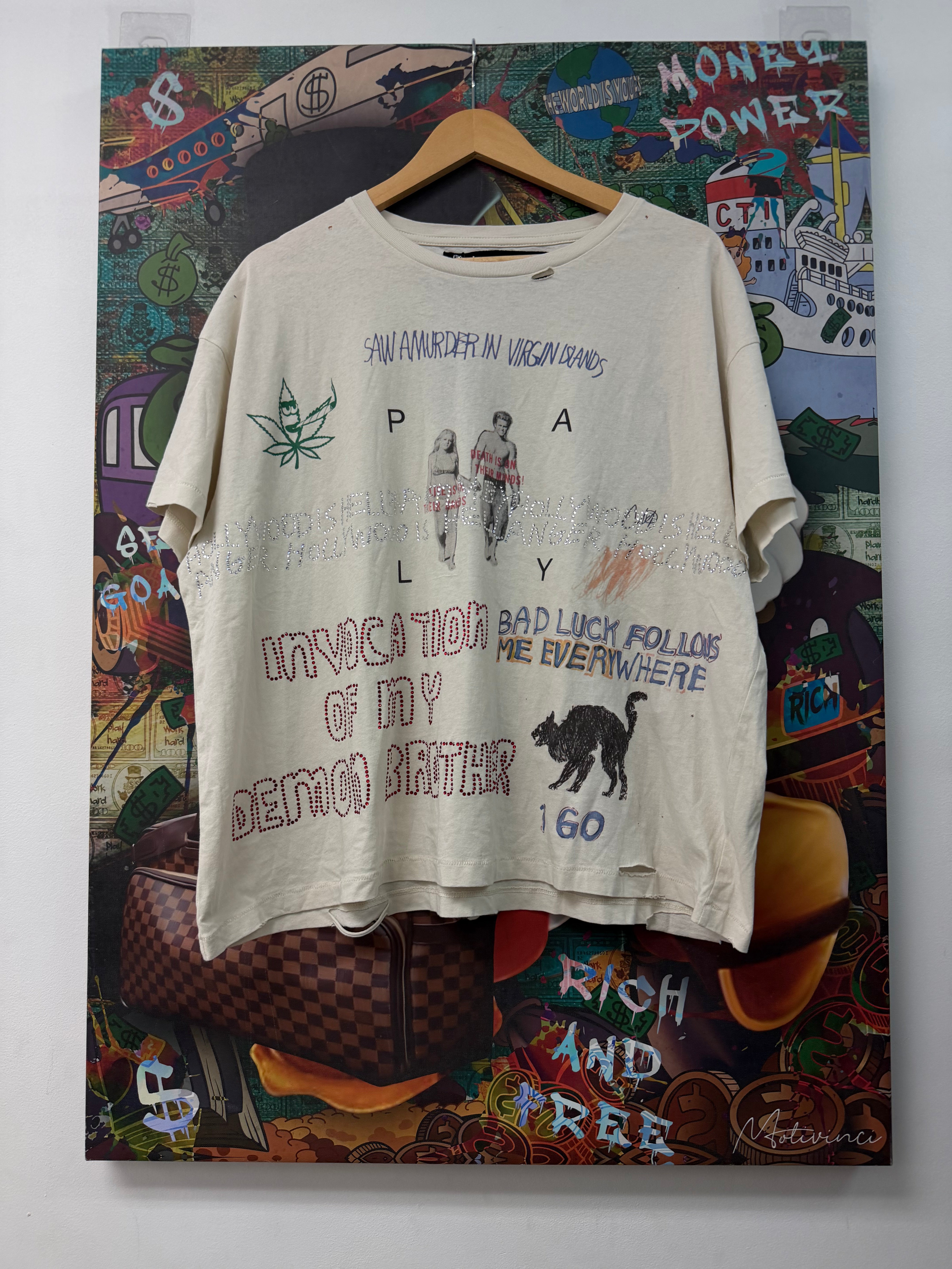 Paly White Hollywood Bad Luck Tee