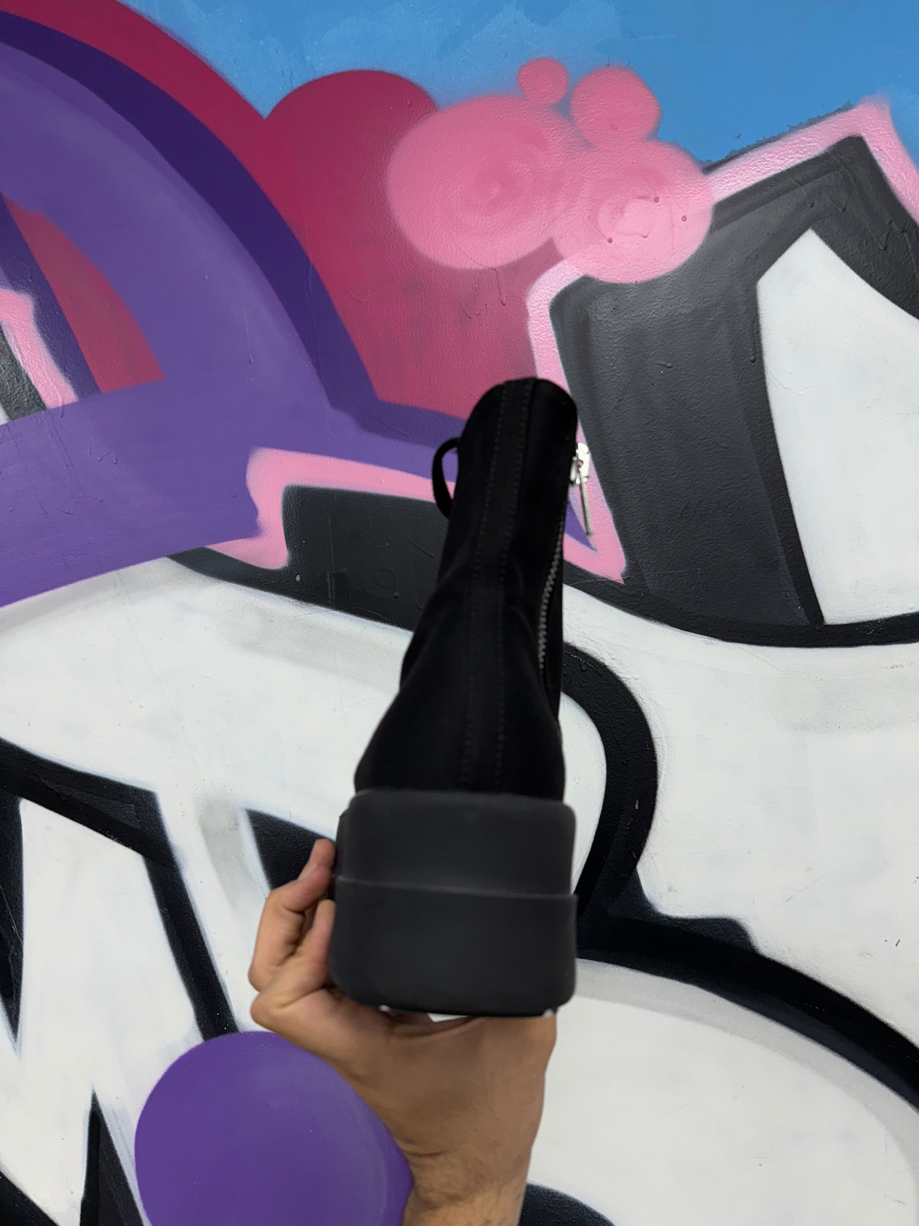 Rick Owens Black Mega Sole Ramone High Sneakers