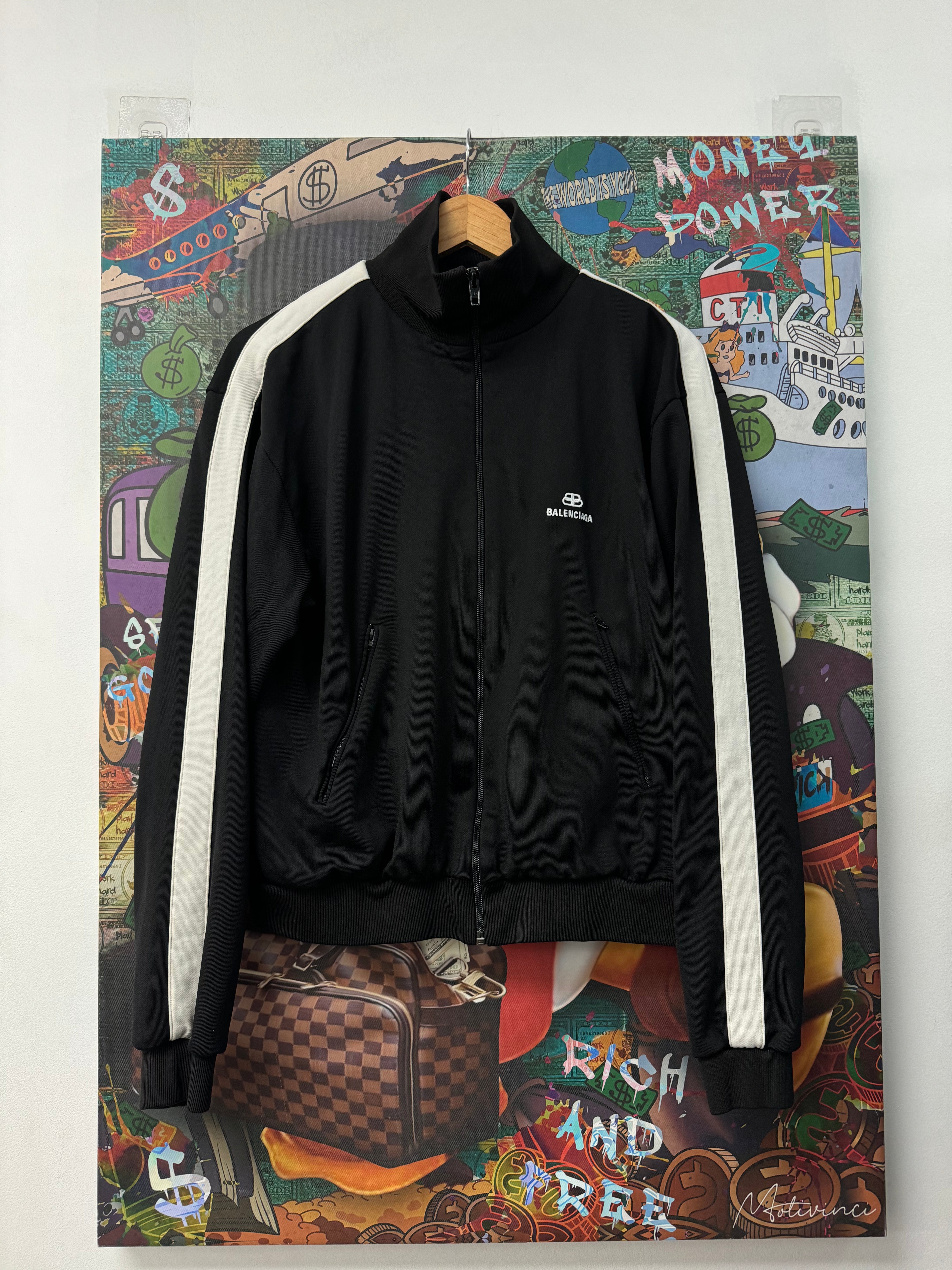 Balenciaga Black White BB (48) Track Jacket