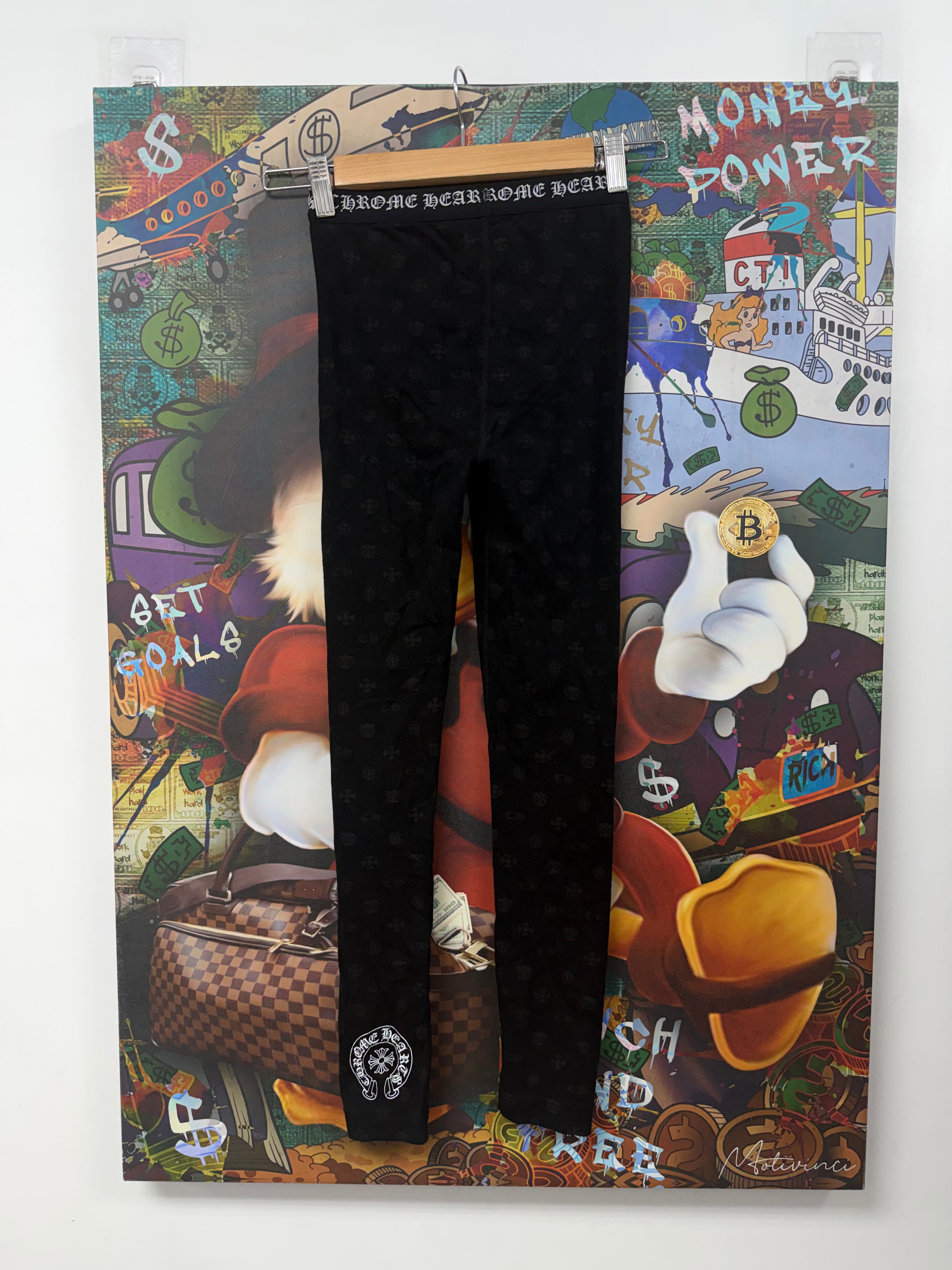 Chrome Hearts Black Logo Leggings