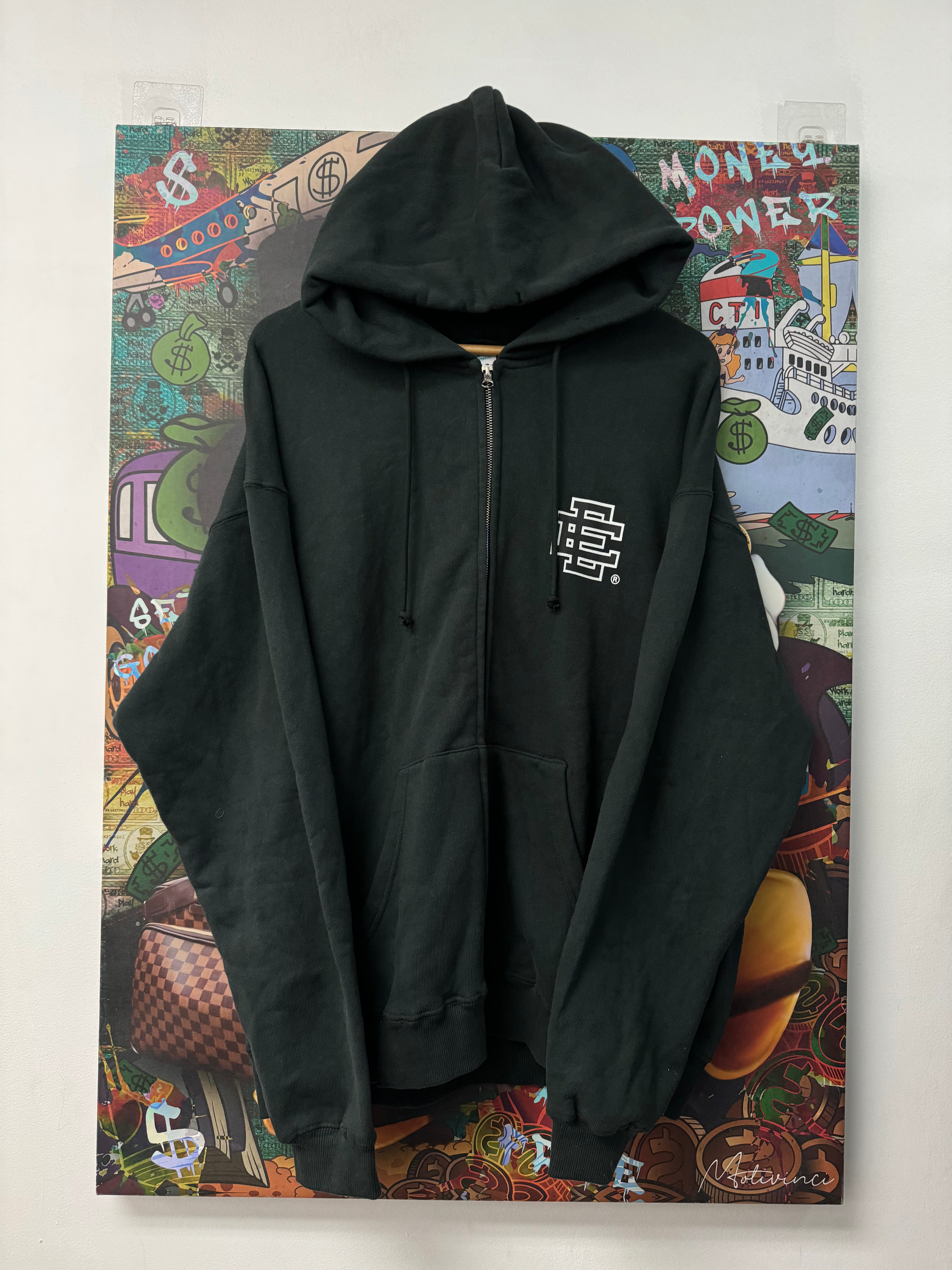 Eric Emanuel Black Wash Logo Zip Up