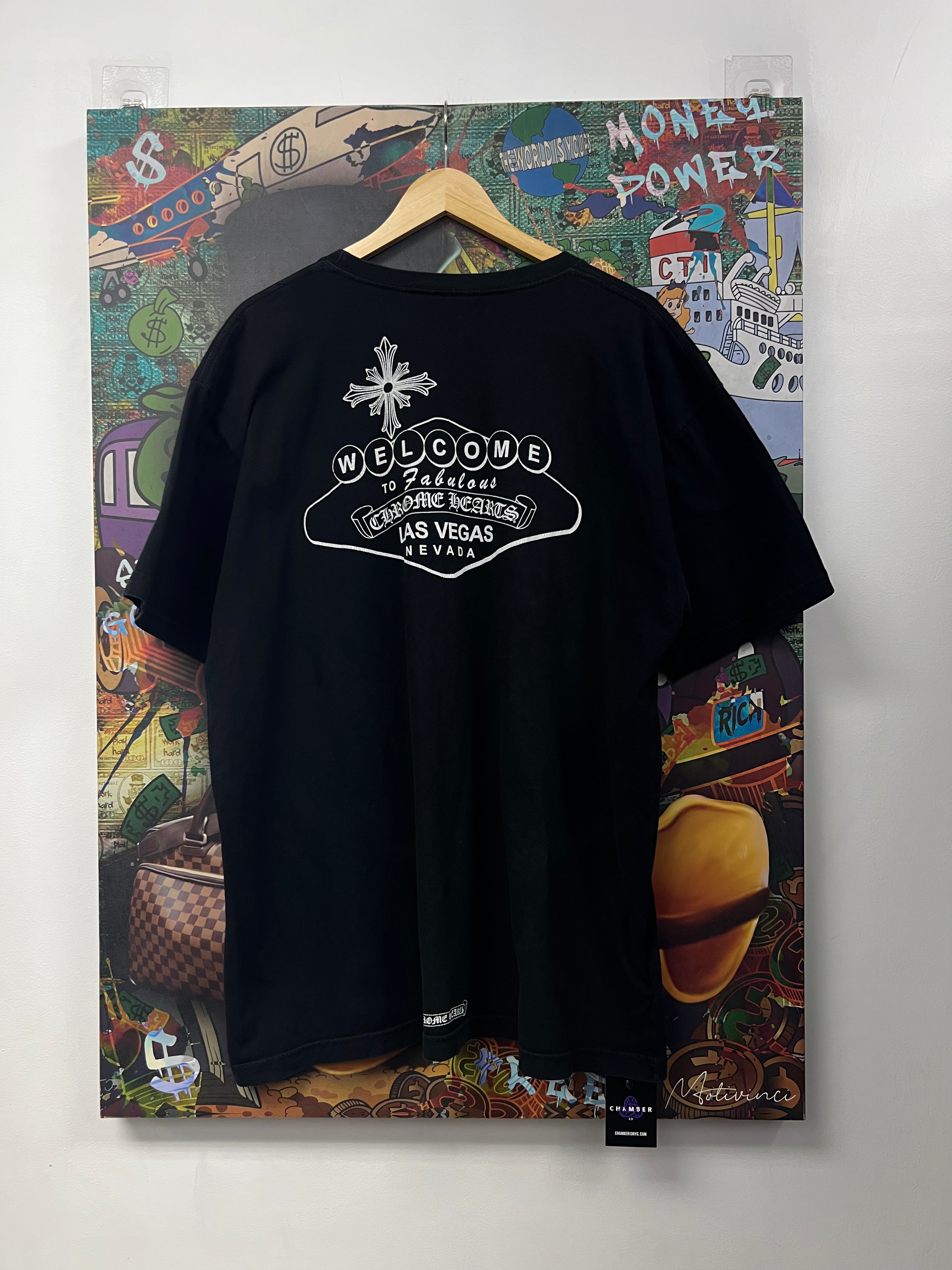 Chrome  Hearts Black White Welcome To Vegas Tee