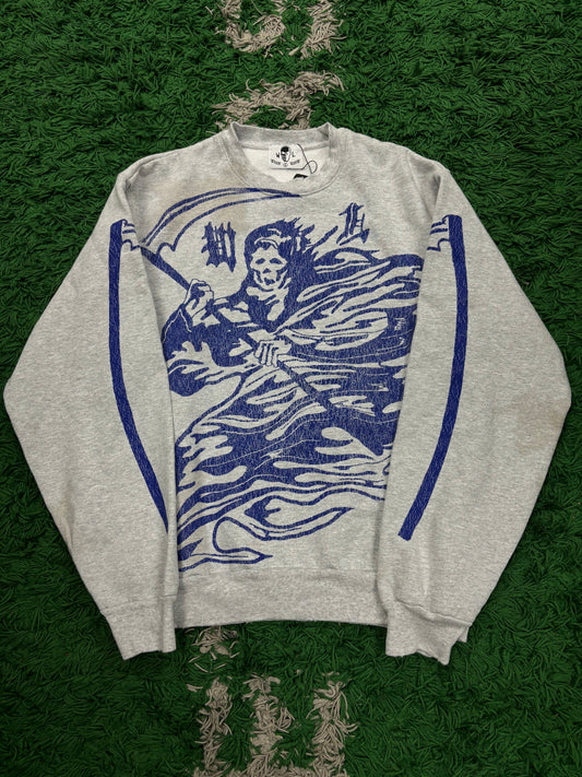 Warren Lotas Reaper Crewneck Grey Blue New Small With Tags