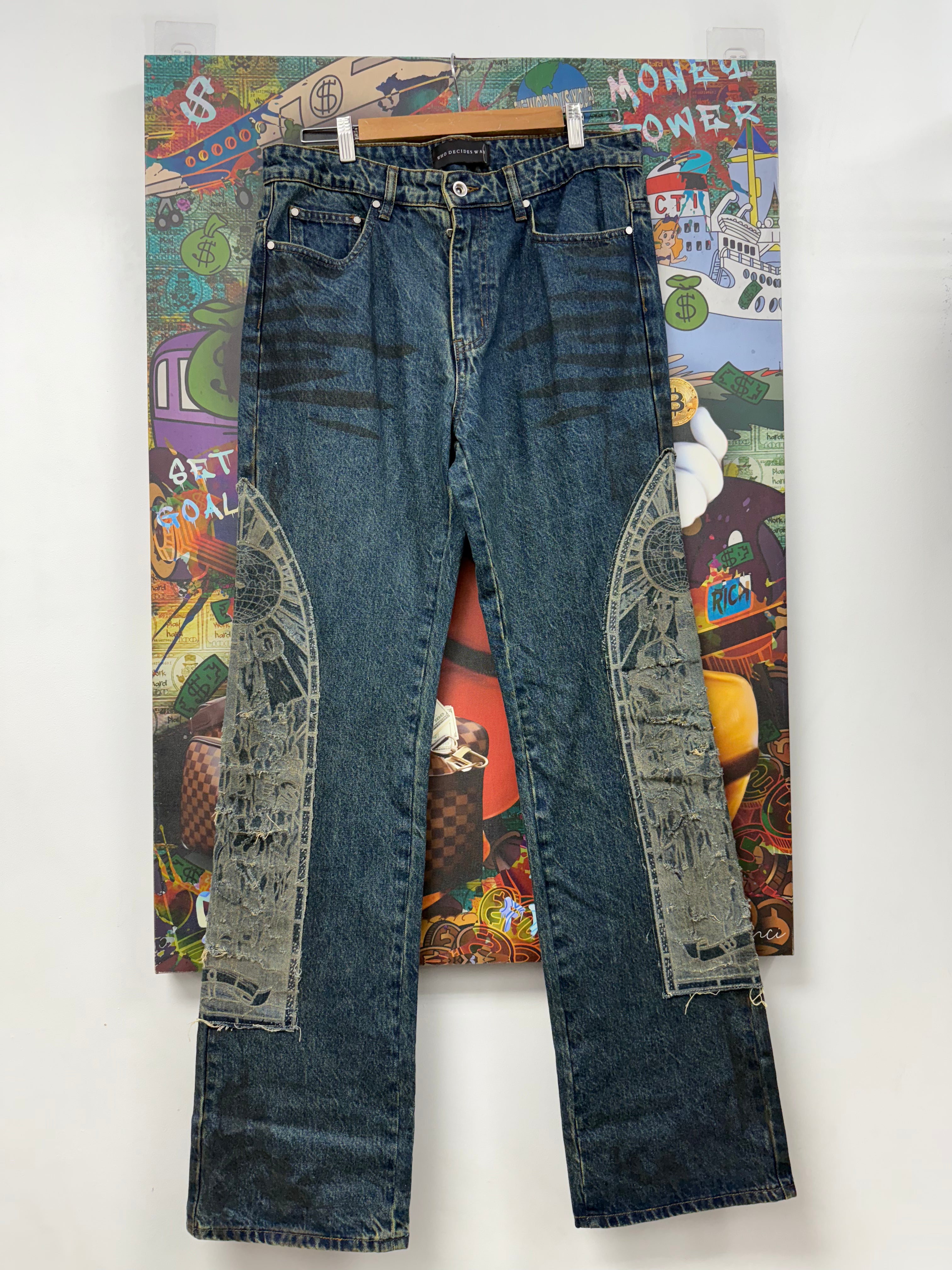 Who Decides War Navy Cream Mechanic Jeans