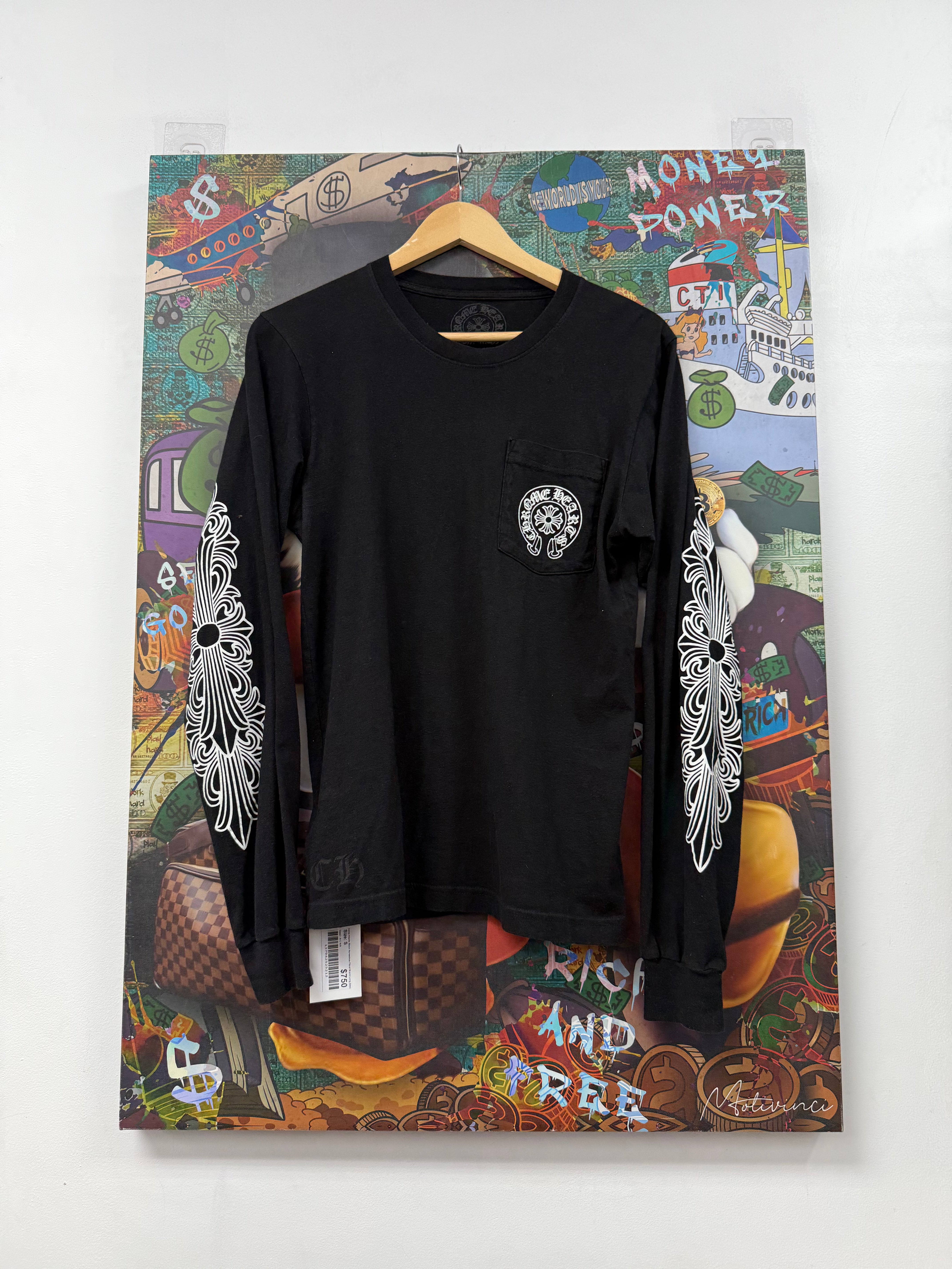 Chrome Hearts Black Horseshoe Floral Miami Long Sleeve