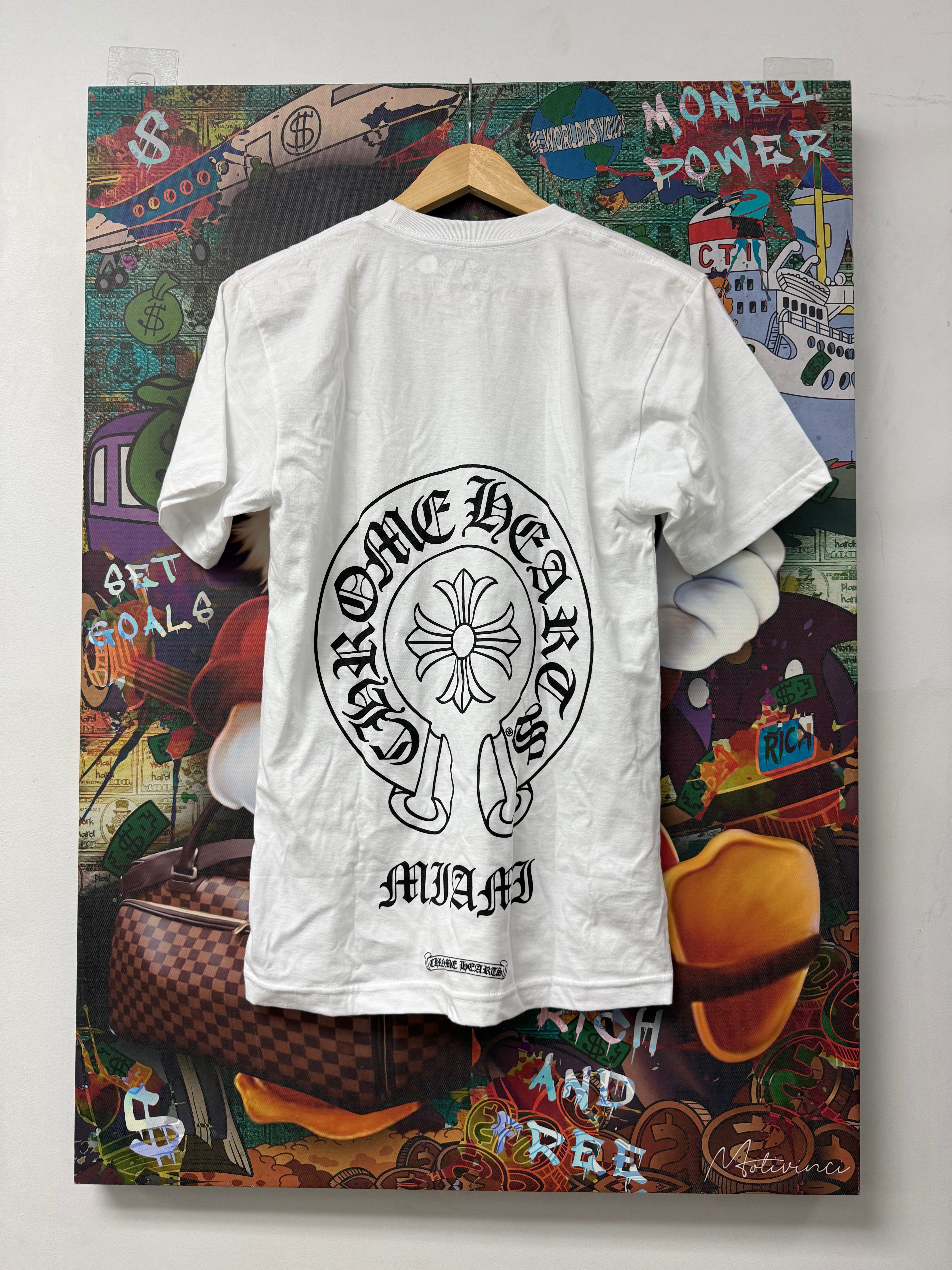 Chrome Hearts White Horseshoe Miami Tee