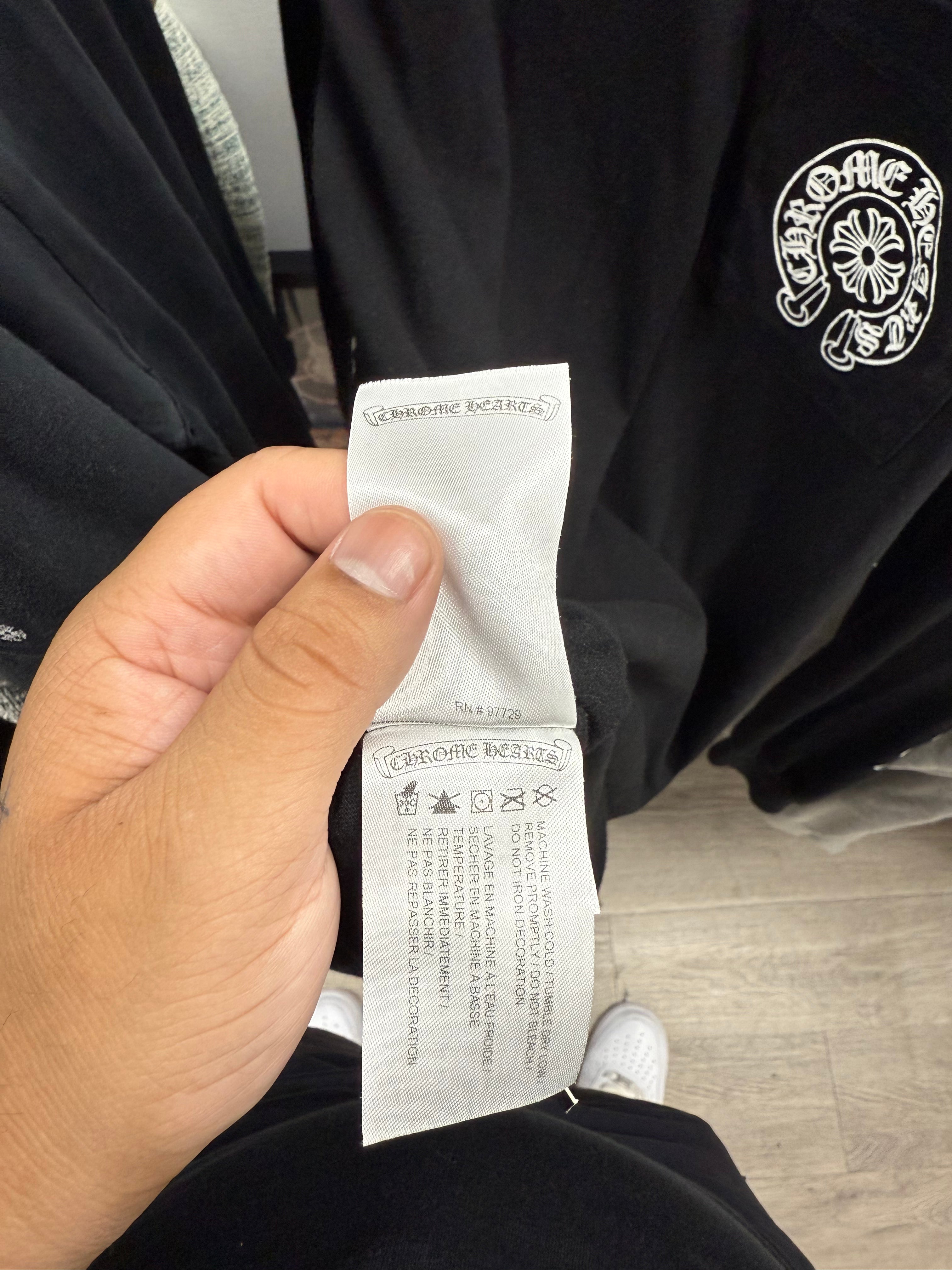 Chrome Hearts Black Horseshoe Floral Miami Long Sleeve