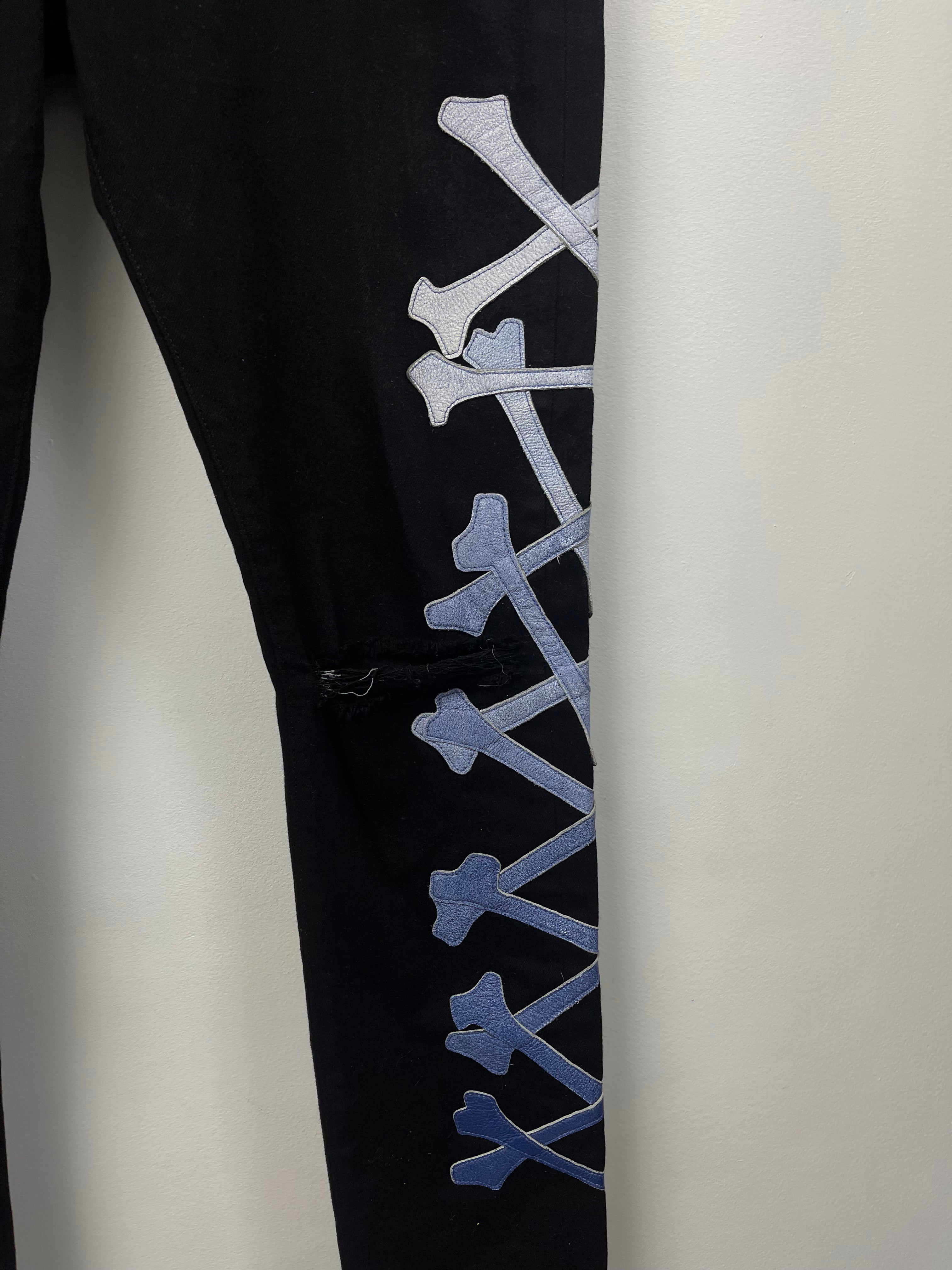Amiri Black Blue Gradient Bones Jeans