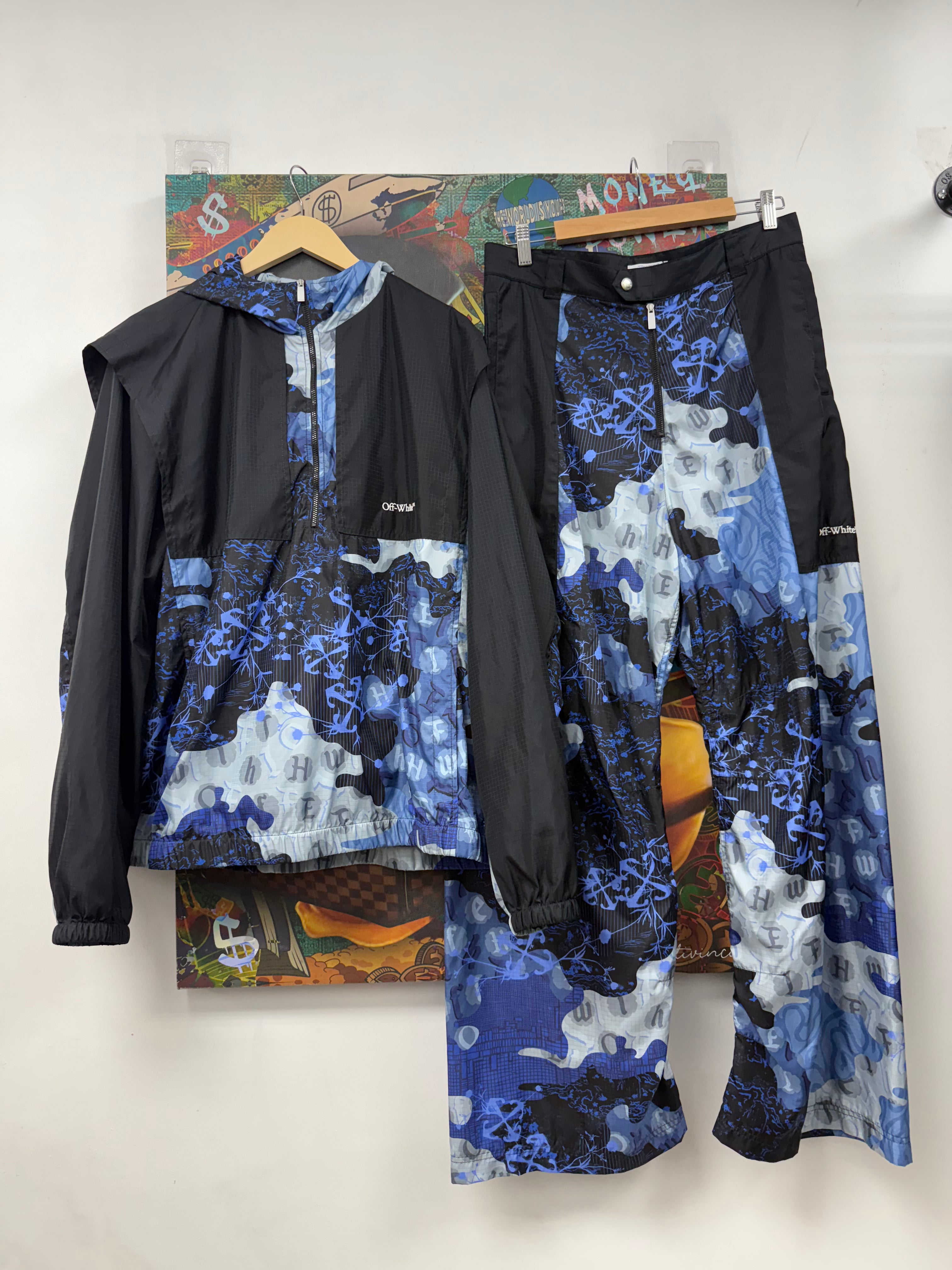 Off White Blue Camo Ski Set