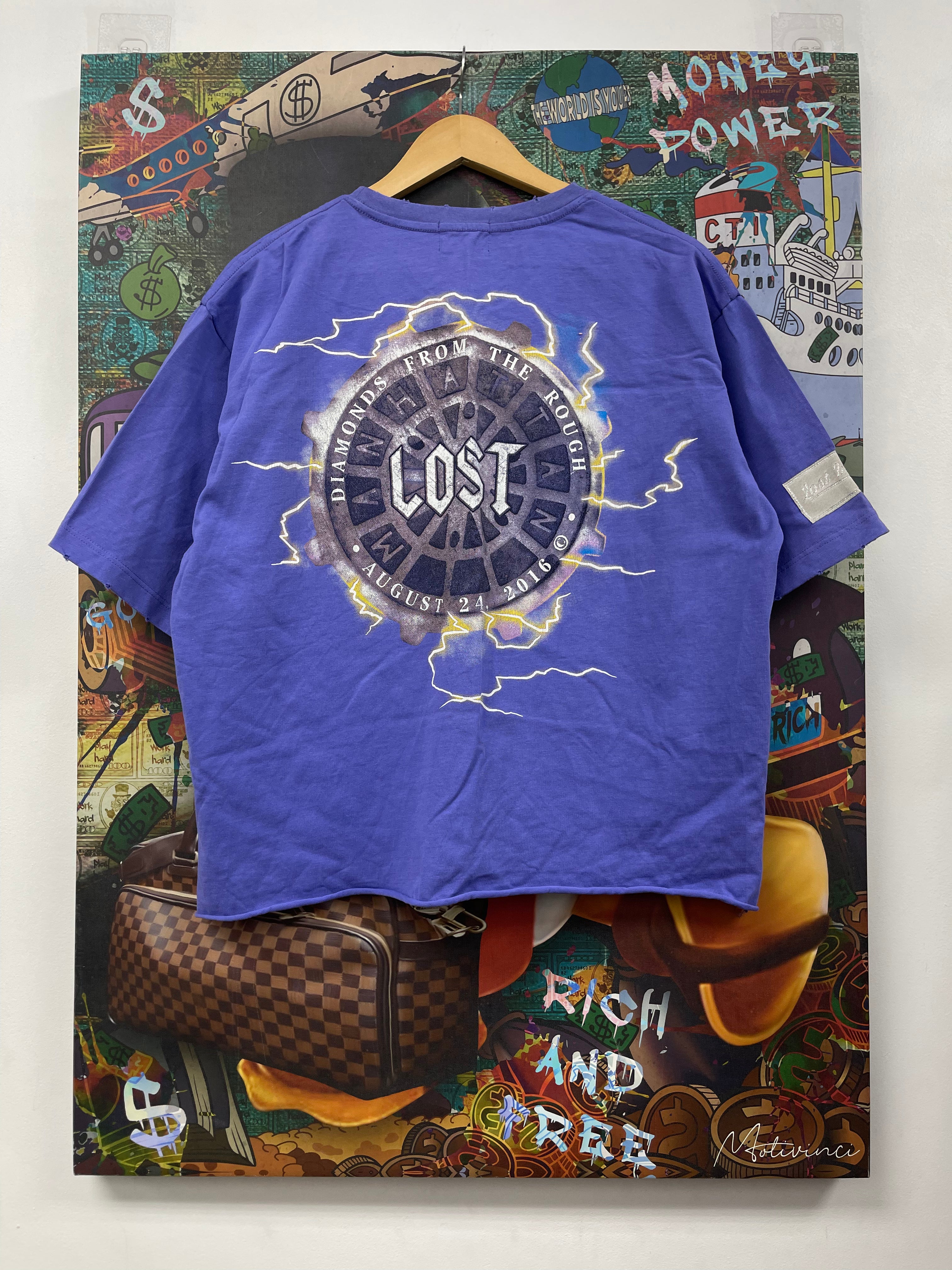 Lost Intricacy Purple NYC Exclusive Cropped Skyline Tee