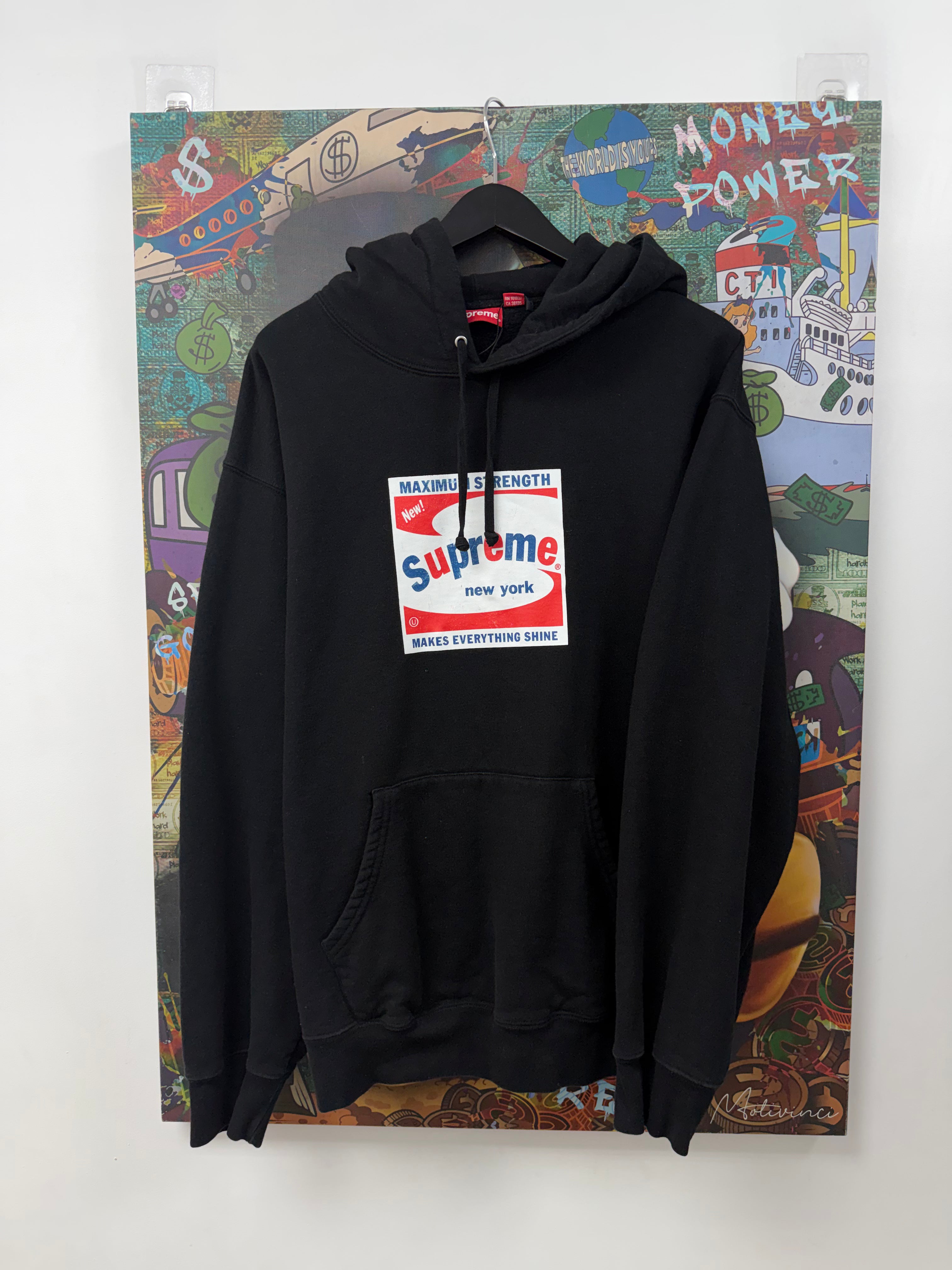 Supreme Black Red Blue Shine Hoodie