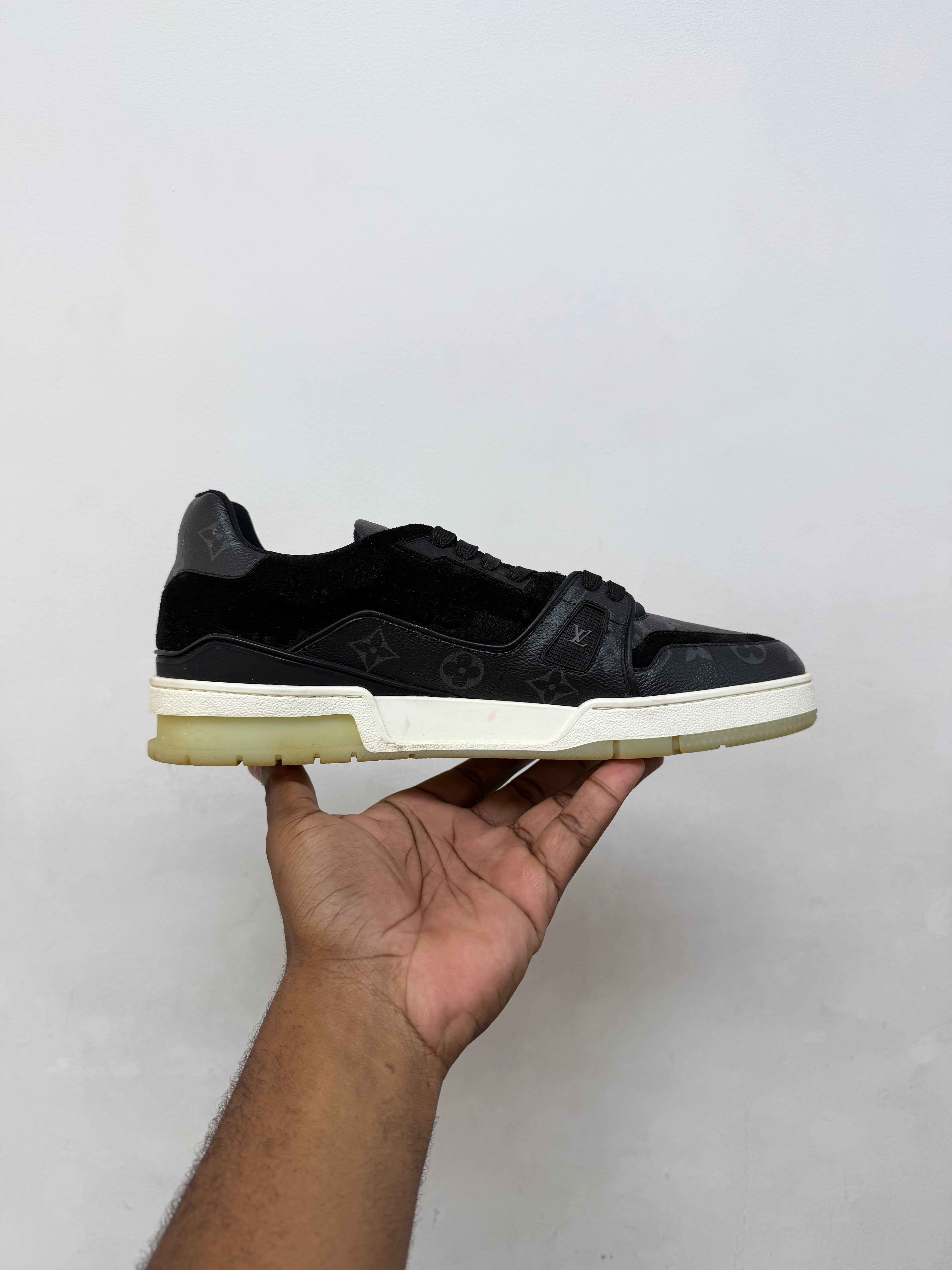 Louis Vuitton Black Suede Trainer Sneakers