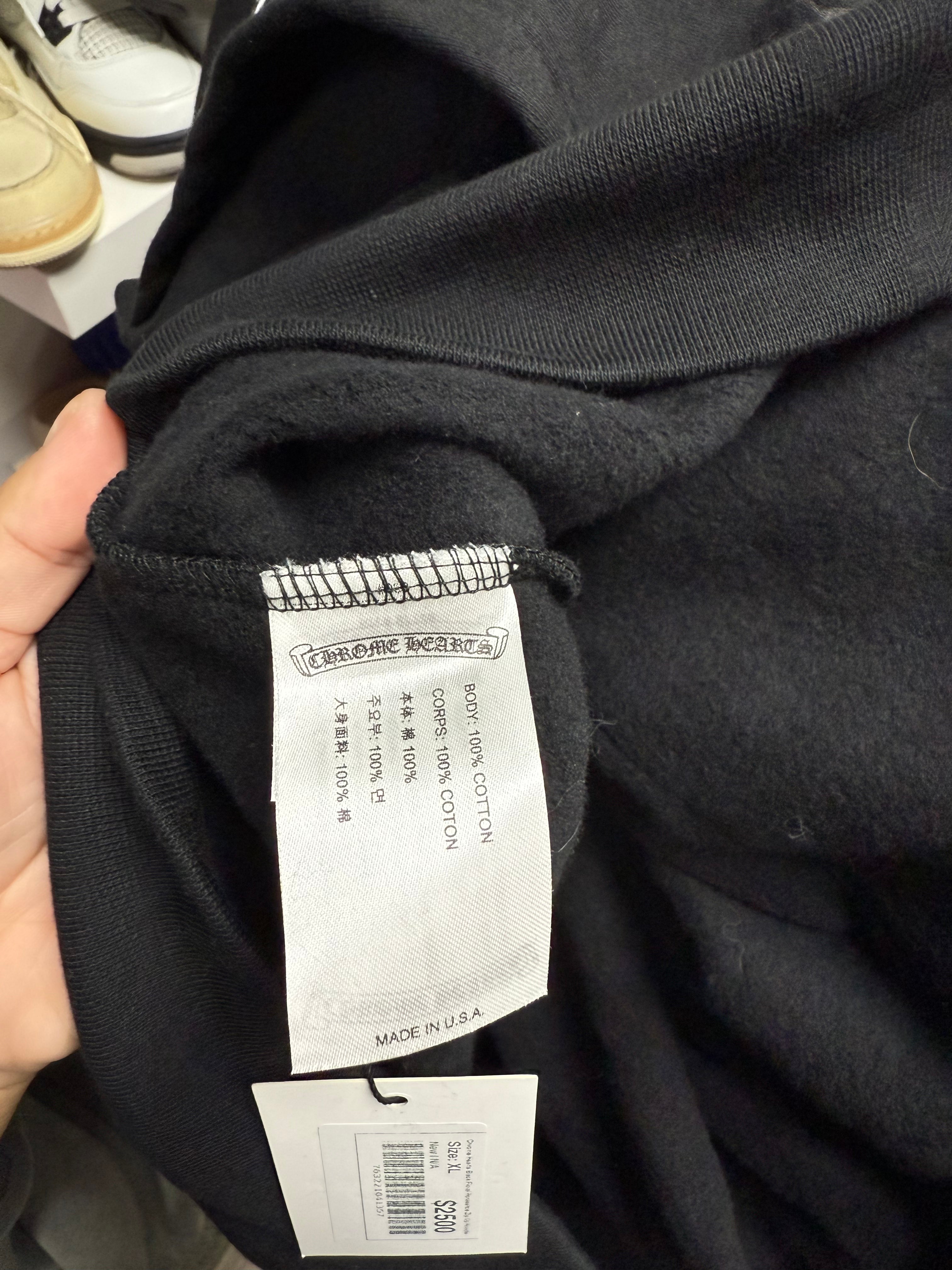 Chrome Hearts Black Floral Horseshoe Zip Up Hoodie