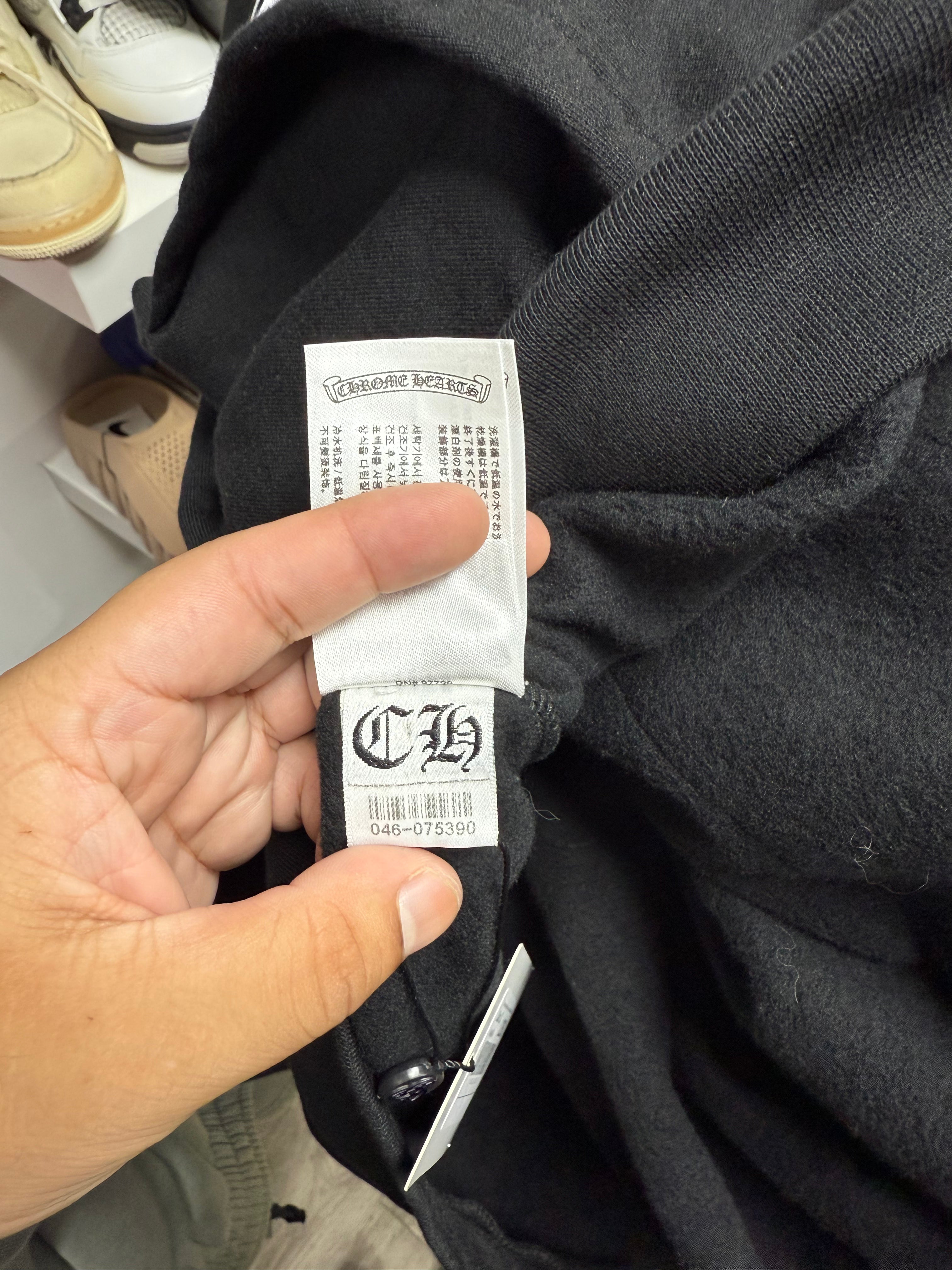 Chrome Hearts Black Floral Horseshoe Zip Up Hoodie