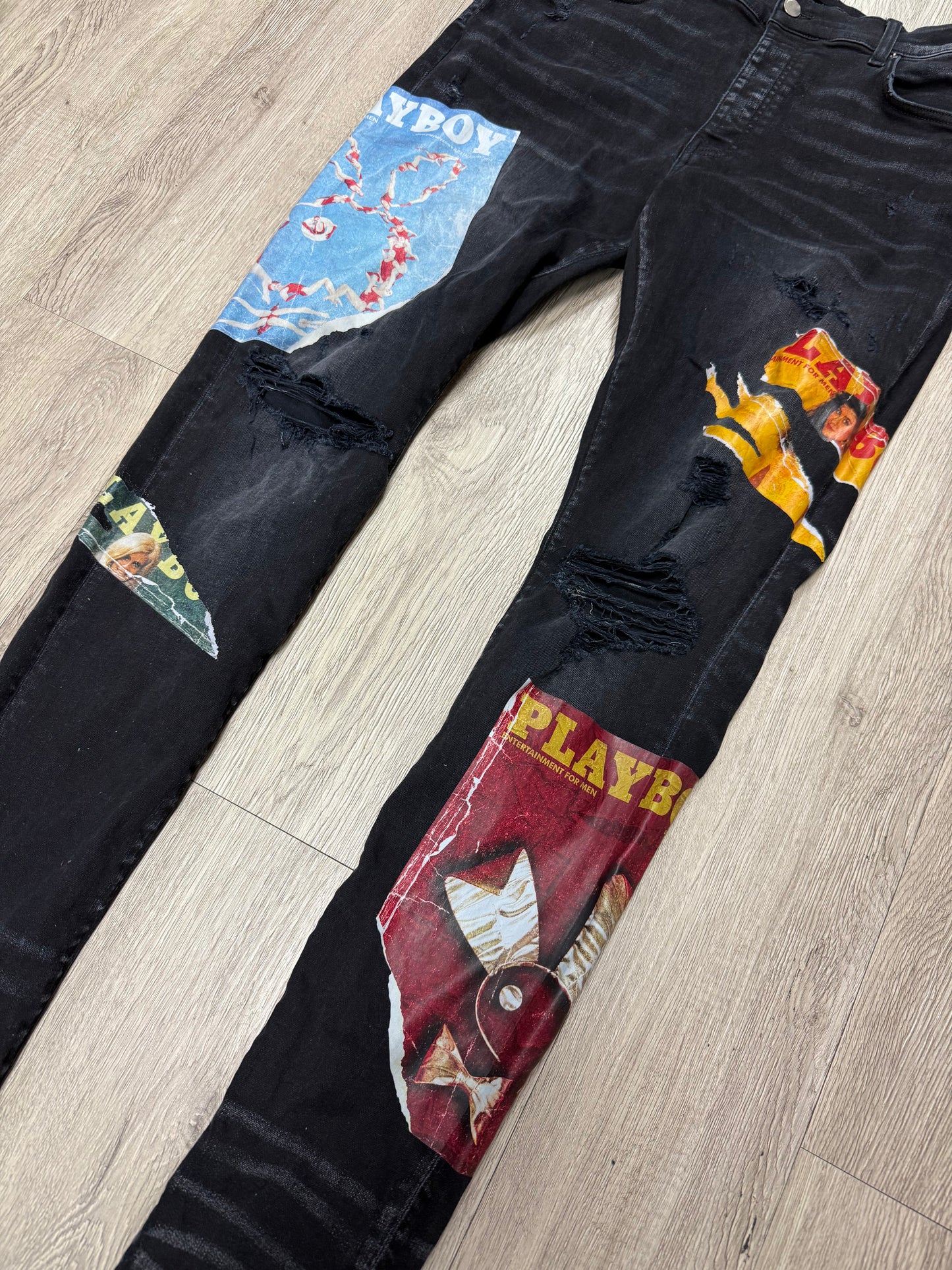 Amiri Playboy Magazine Black Jeans