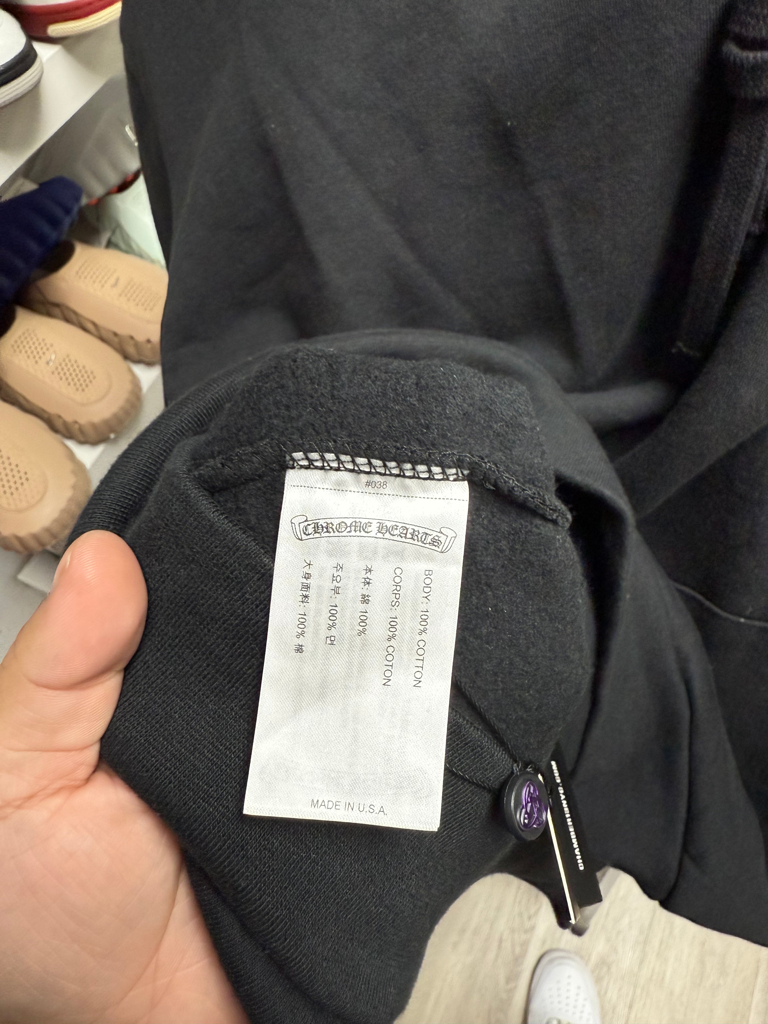 Chrome Hearts Black Silver Vertical Logo Hoodie