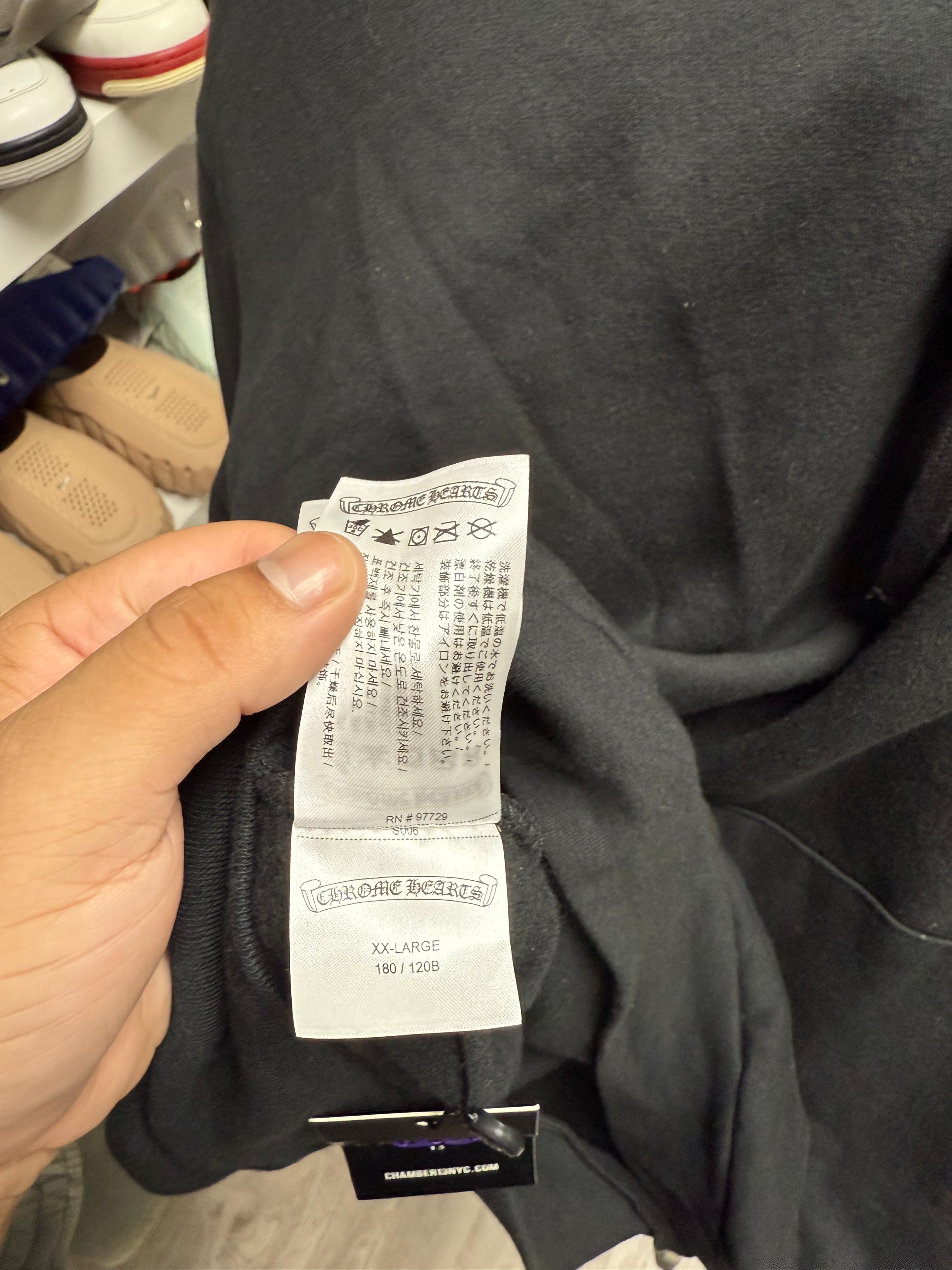 Chrome Hearts Black Silver Vertical Logo Hoodie