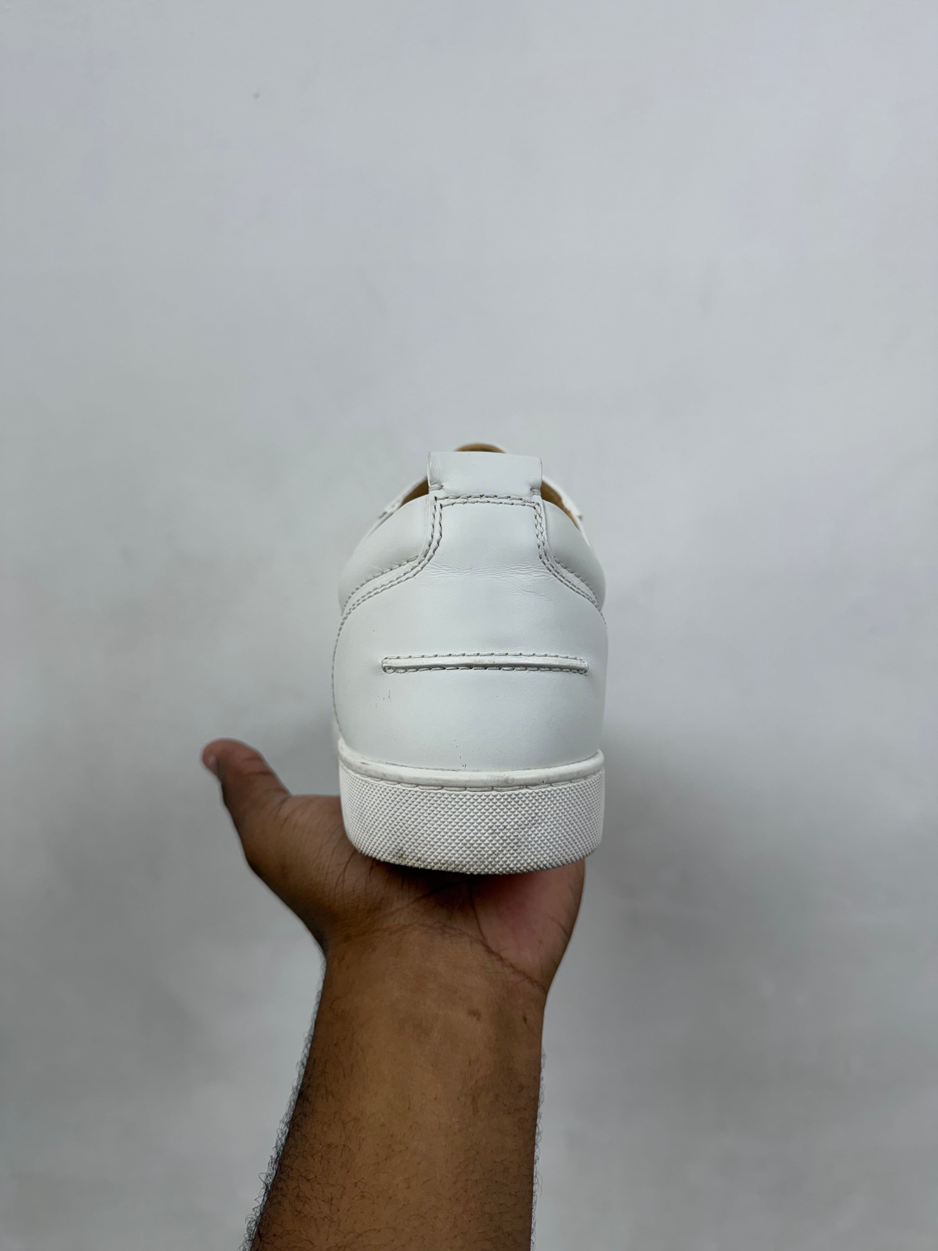 Christian Louboutin White Low Top Spike Sneakers
