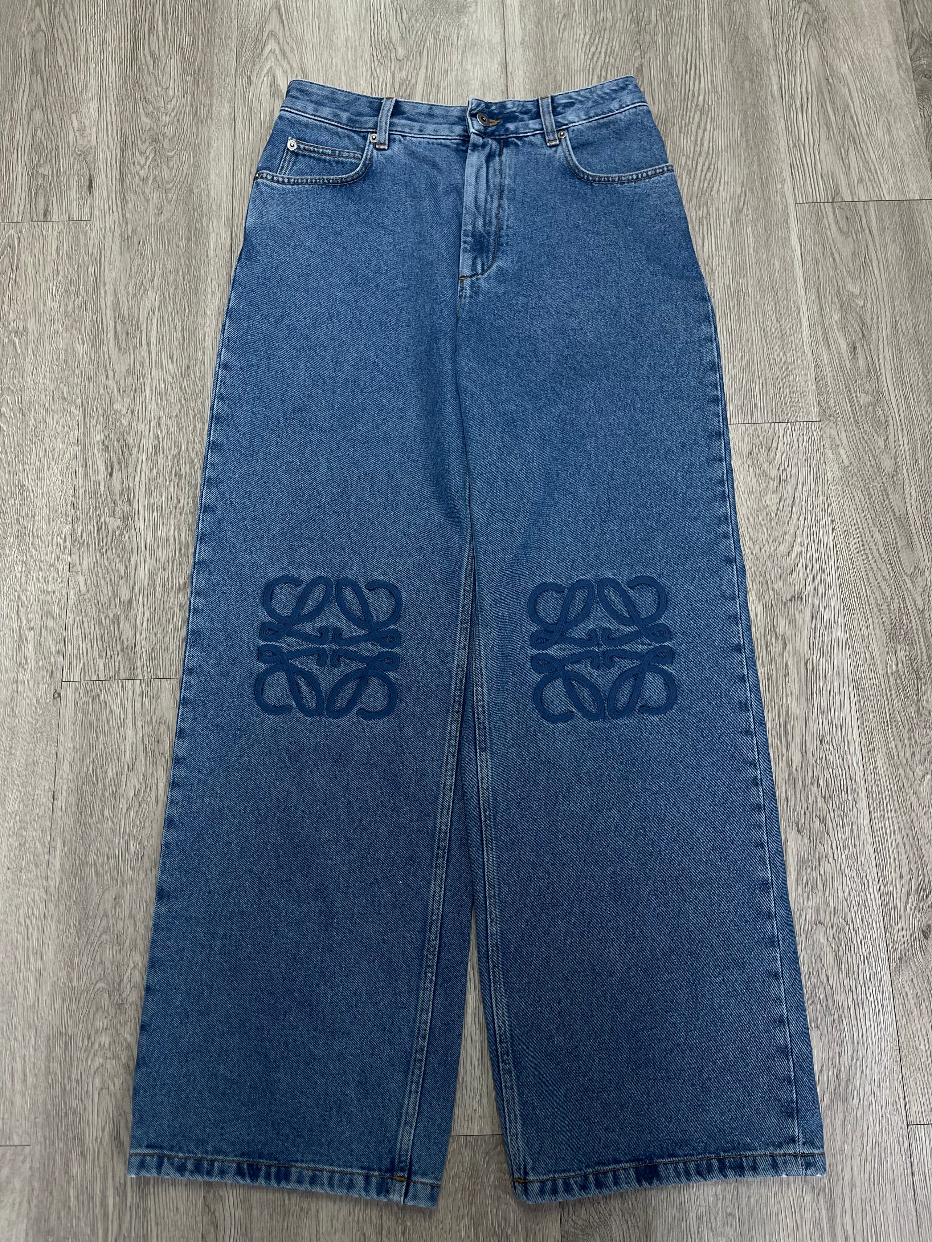 Loewe Light Wash Tonal Anagram Jeans