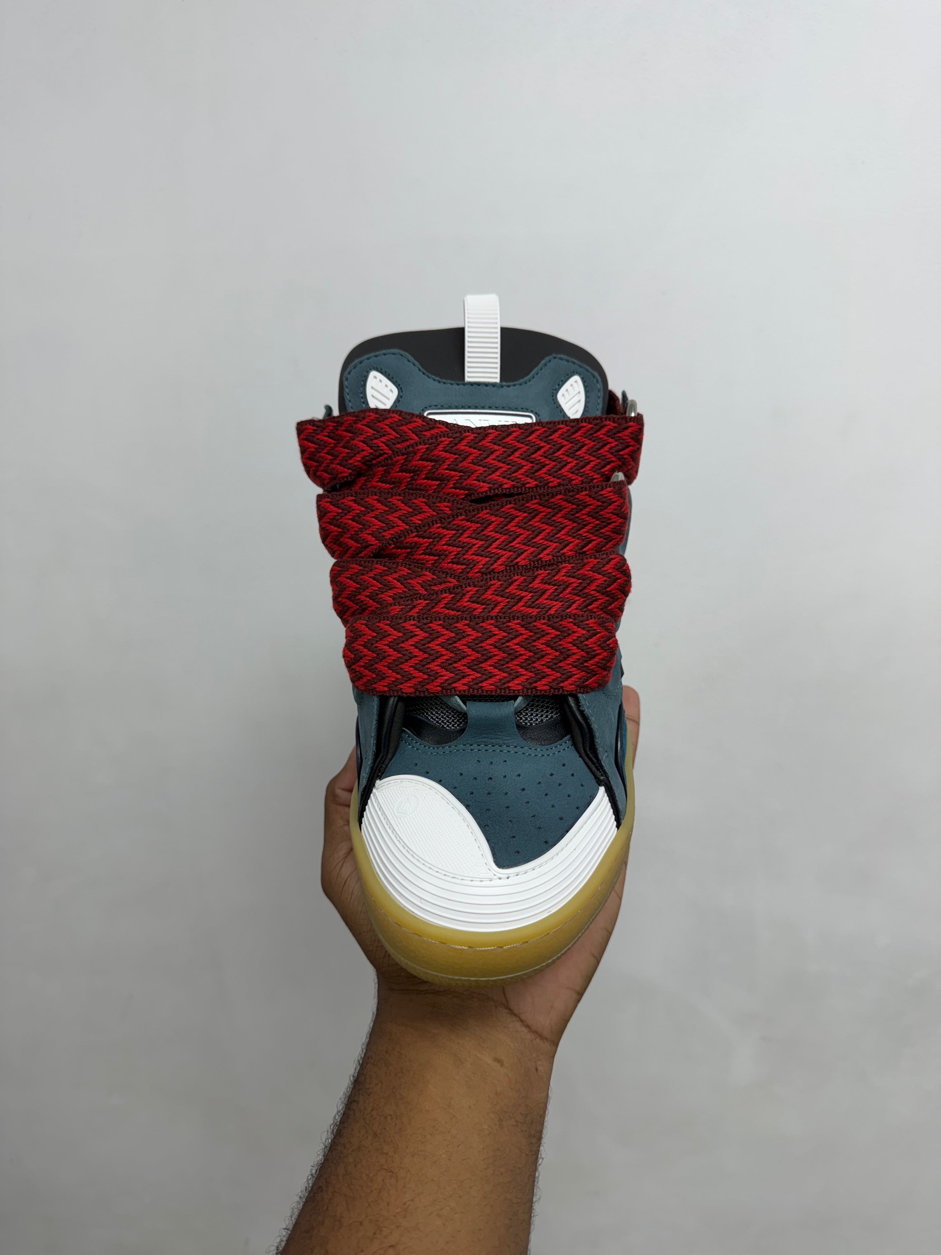 Lanvin Navy Red Curb Sneakers