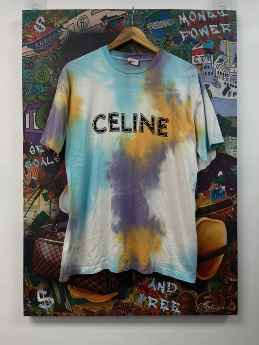 Celine Studded Logo Tye Dye Tee