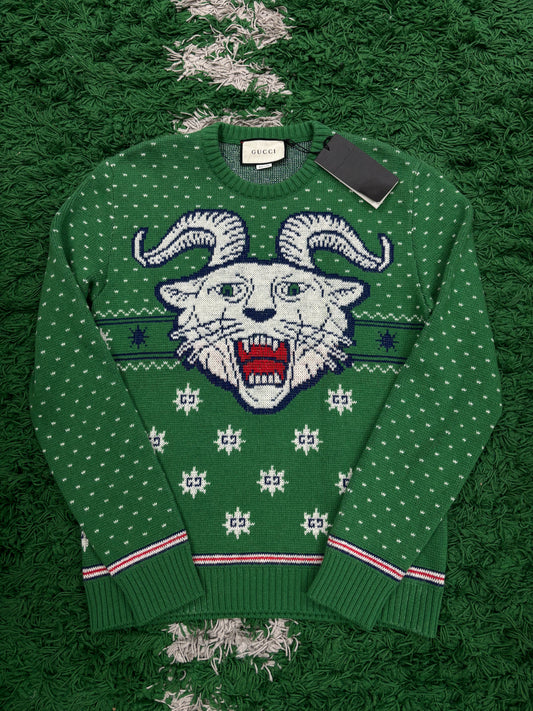 Gucci Knit Green Goat Small New