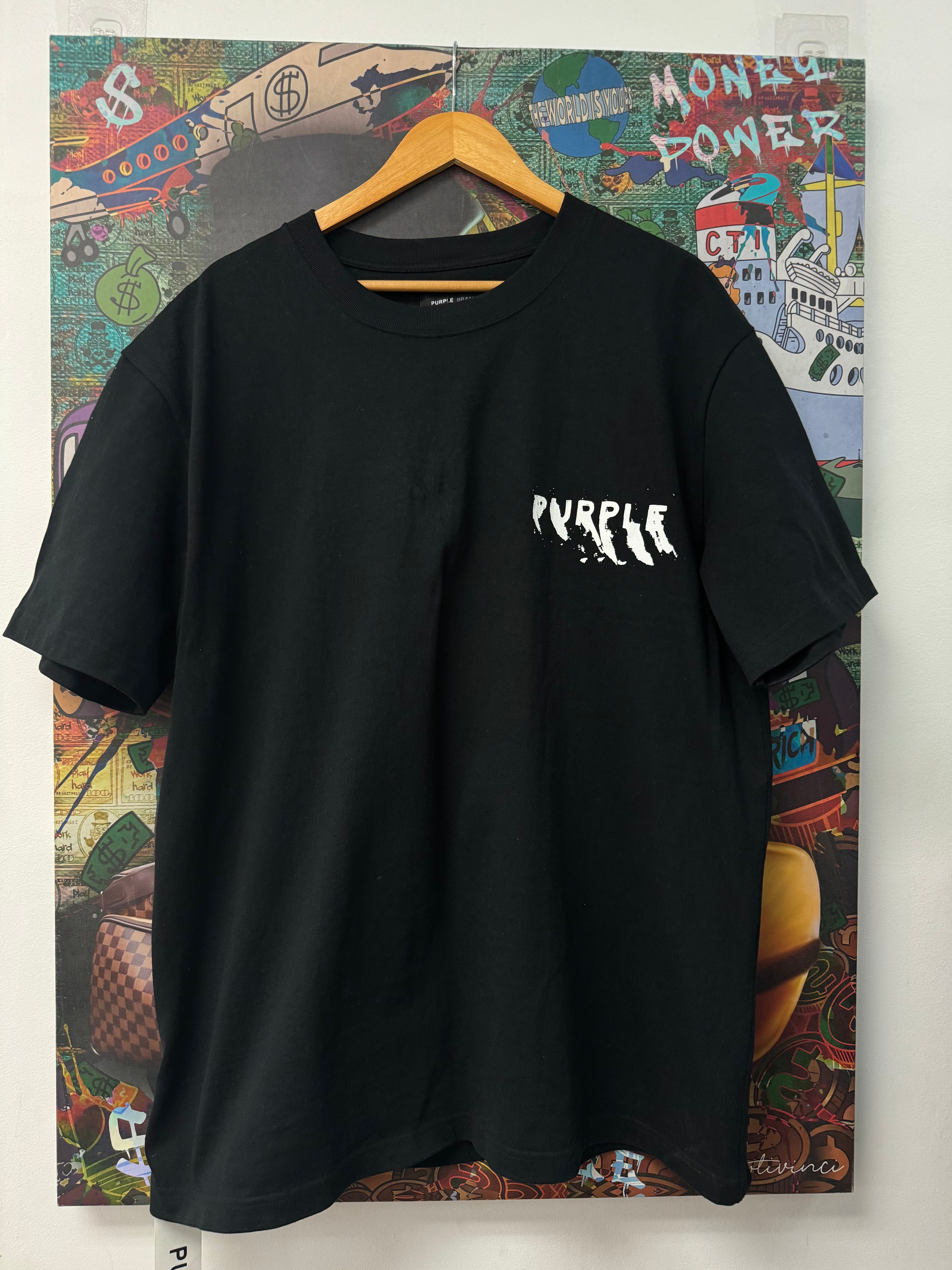 RTA Black White Paint Splatter Tee